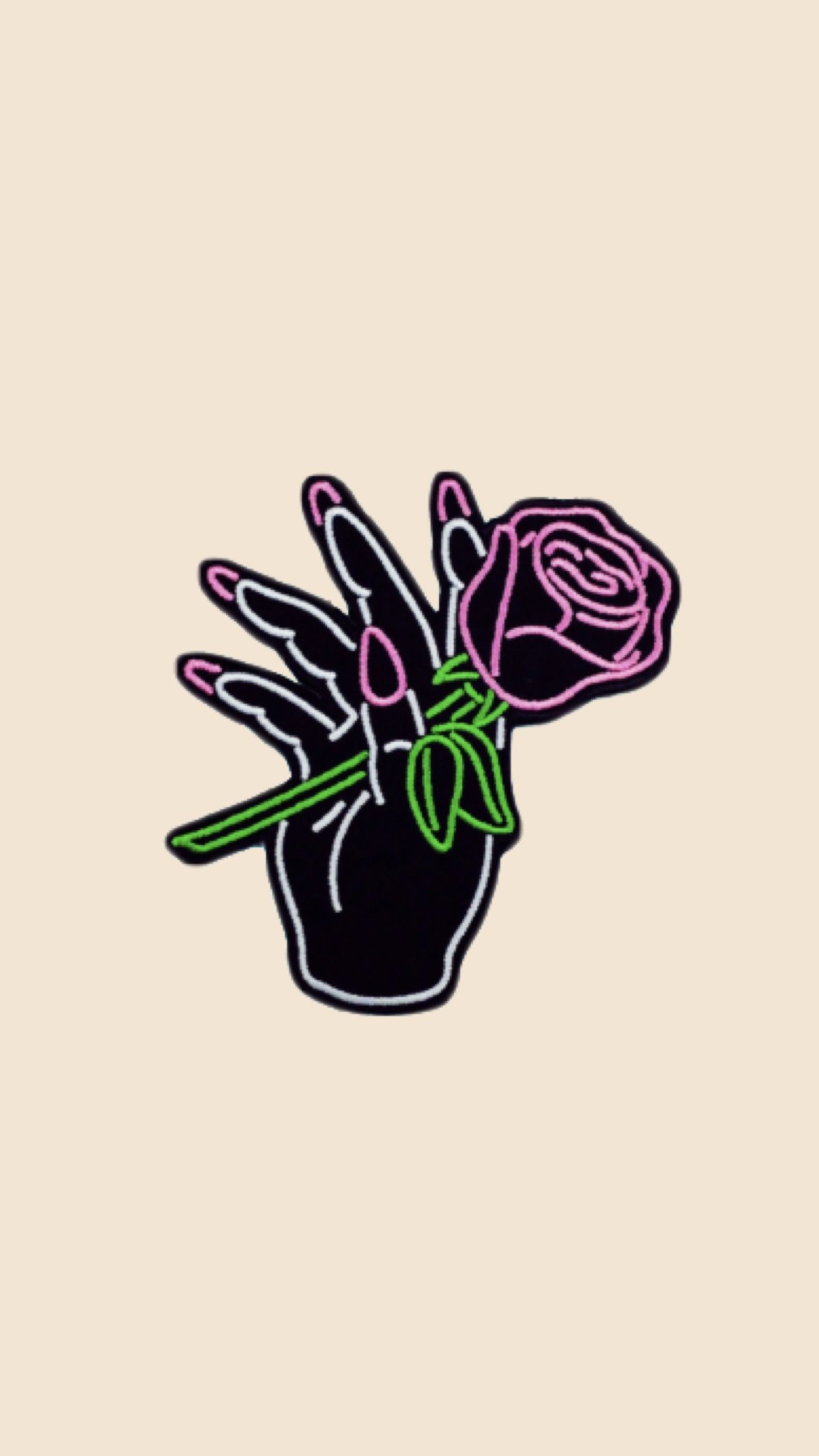 Hand me the flower wallpaper. made by Laurette. instagram:. Hand sticker, Wallpaper iphone tumblr grunge, Aesthetic stickers