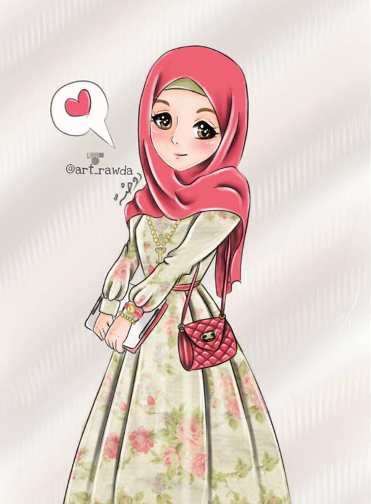 Girl Wearing Hijab Cartoon