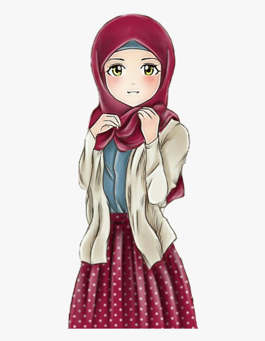Cute Animated Hijab Girls, Png Download Animated Picture Of Girls, Transparent Png, Transparent Png Image