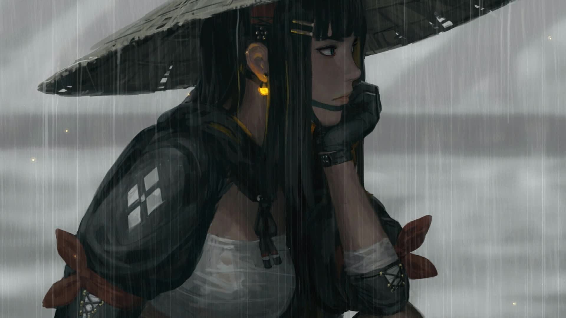 Anime Samurai Girl Day Night Wallpaper, Animated Wallpaper, Live Wallpaper