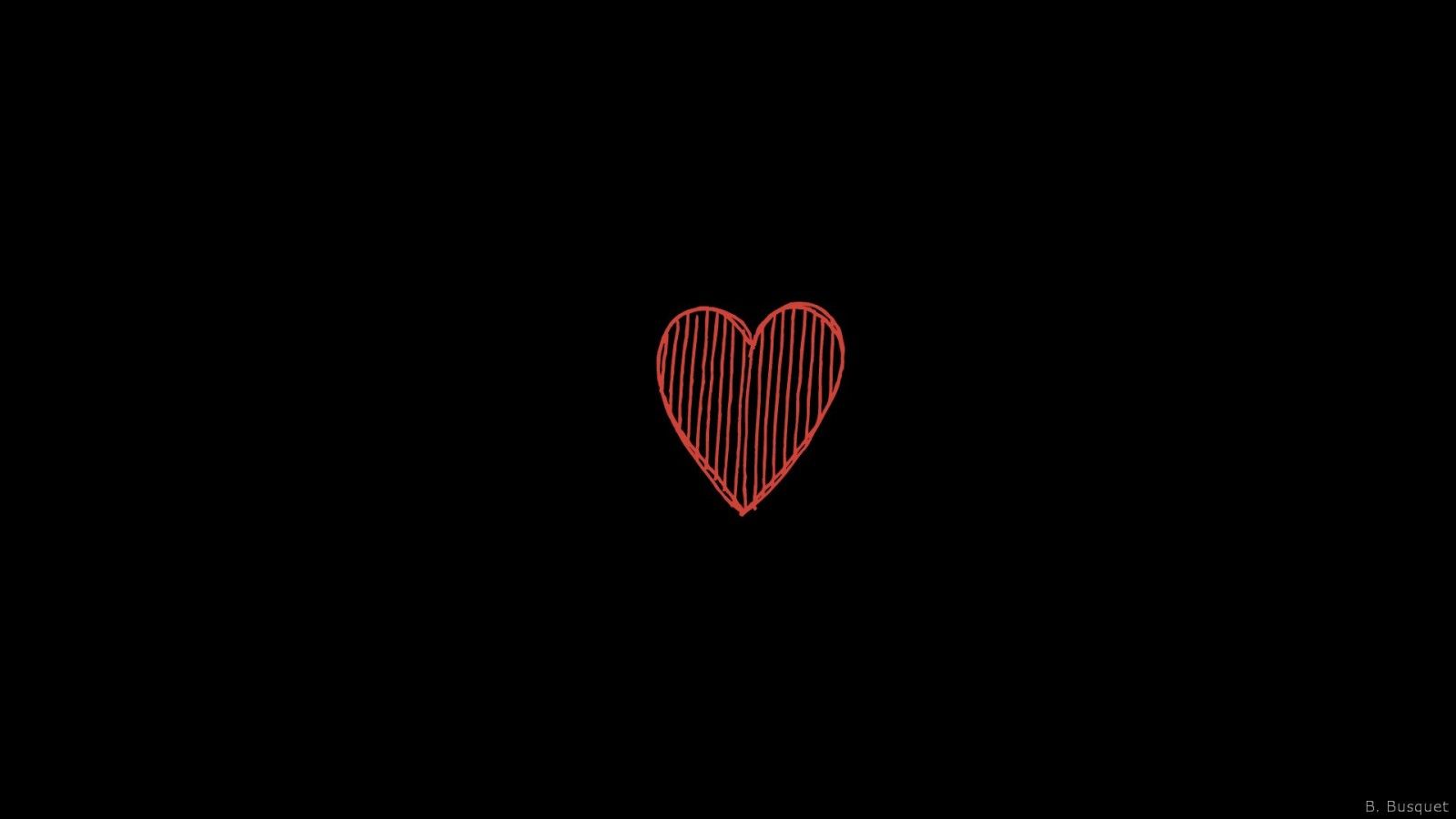 Red Heart In Black Background HD Black Aesthetic Wallpaper