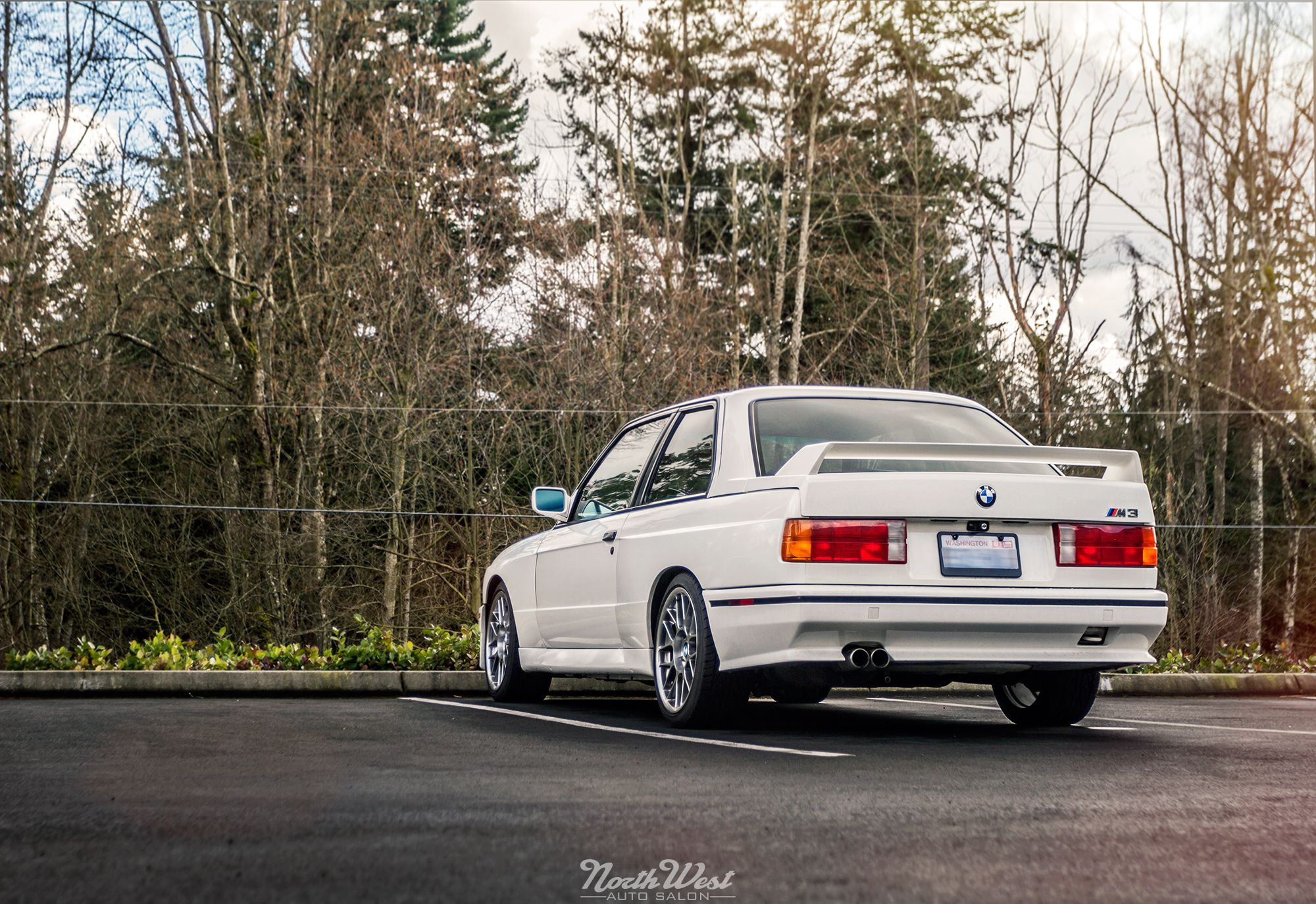 Wrapped Up: Matte Silver BMW E30 M3 with Red Accents at NWAS. NorthWest Auto Salon