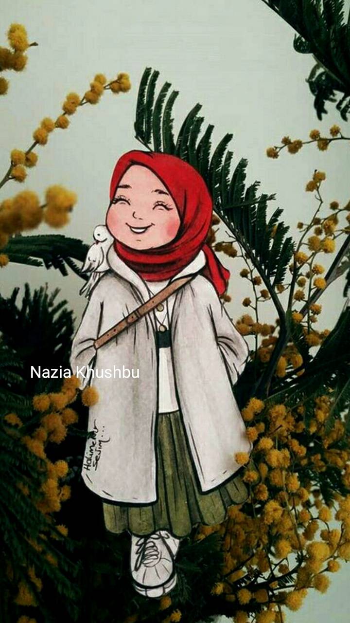 Cute hijab cartoon Wallpaper Download