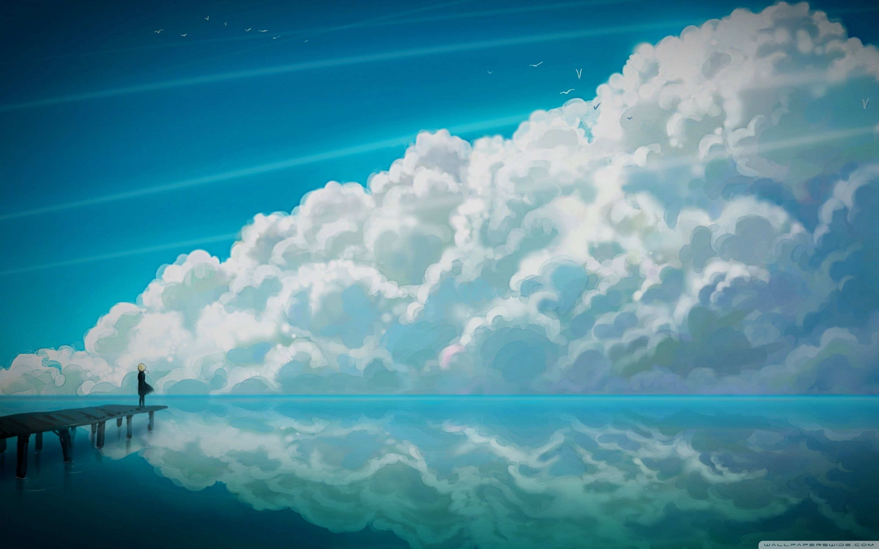 Free Anime Mac Wallpaper, iMac Wallpaper, Retina MacBook Pro. Anime scenery wallpaper, Anime scenery, Clouds