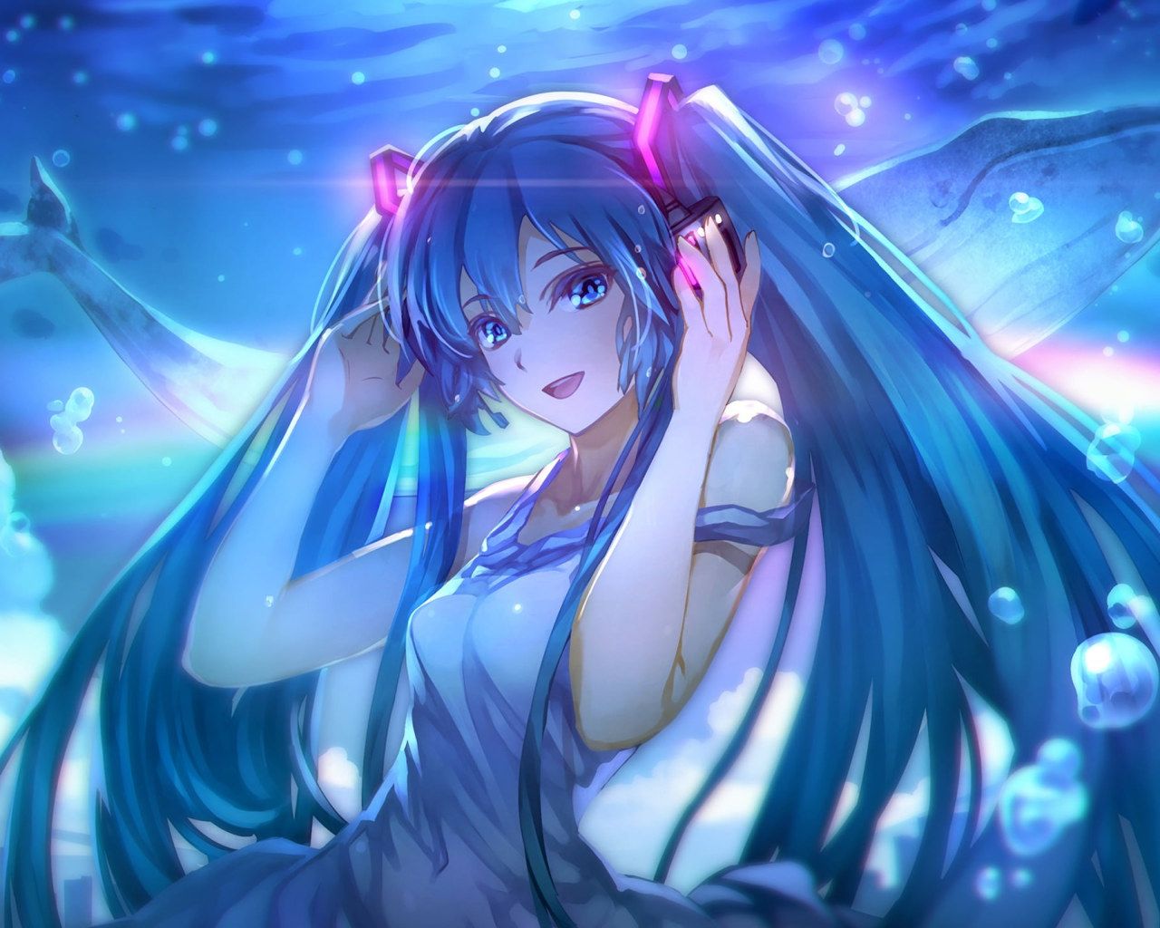 Blue Haired Female Anime Character Digital Wallpaper, Anime Girls • Wallpaper For You HD Wallpaper For Desktop & Mobile