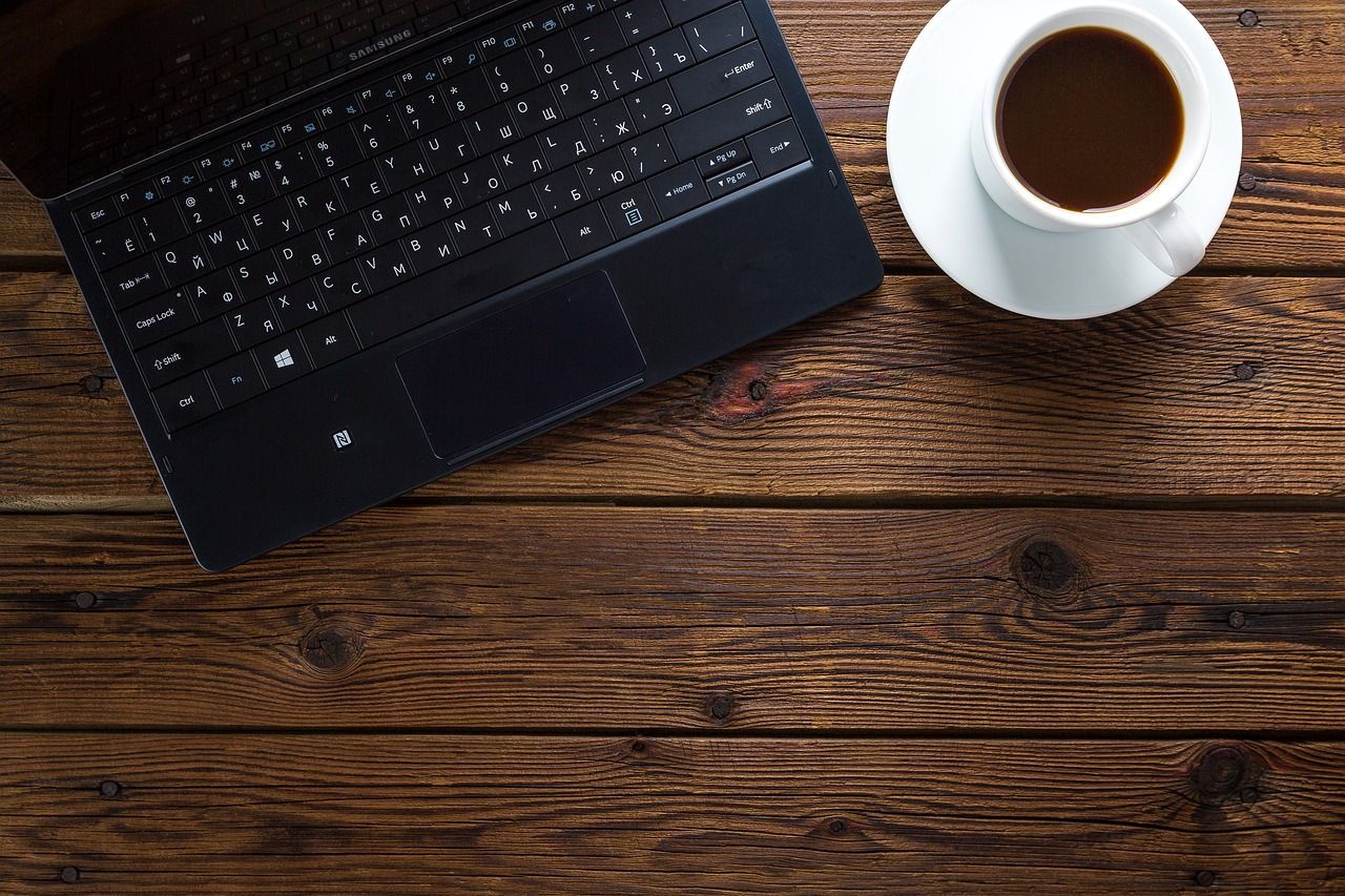 Download 4k Programming Laptop With Coffee Wallpaper