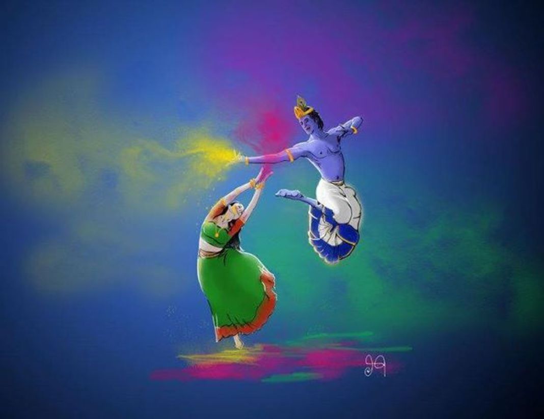 Happy Holi Radha Krishna HD Image, Status Updates 2021