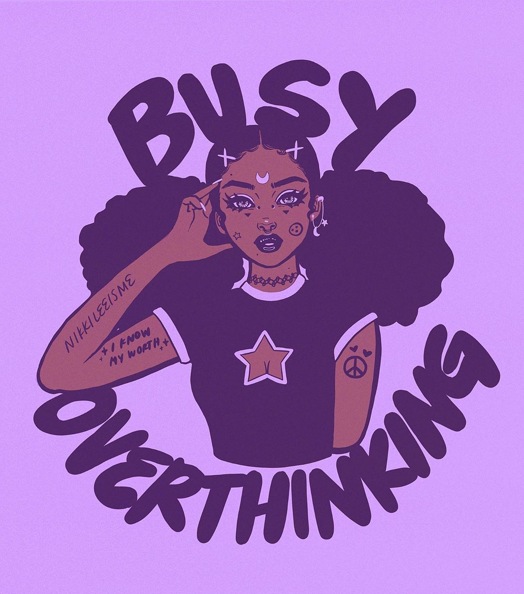 cartoon art #art Nikki Lee on Instagram: Overthinking is what I do all the time. Im always 20 steps ahead of a. Girls cartoon art, Cartoon art, Black girl cartoon