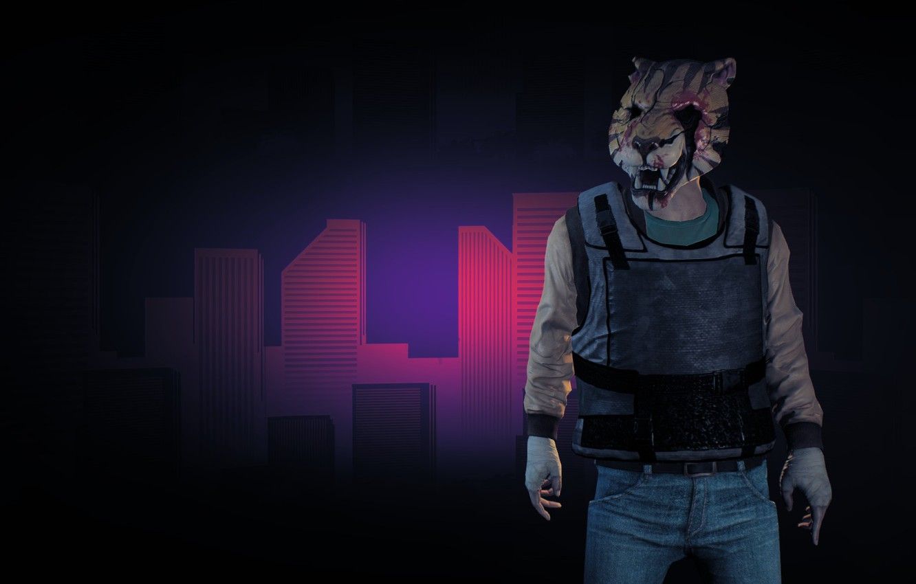 Wallpaper game, tiger, mask, bulletproof vest, Payday Payday, tora image for desktop, section игры