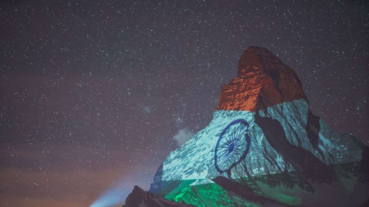 Matterhorn mountain in Switzerland lights up with Indian flag in show of solidarity against coronavirus
