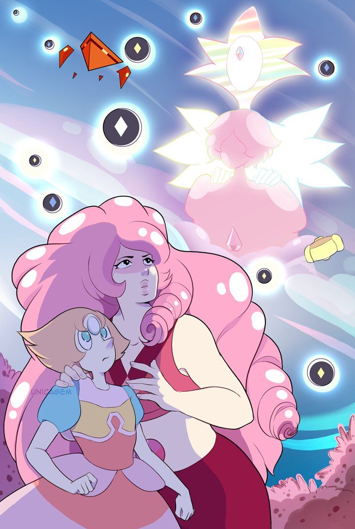 Rose Quartz Pearl vs White Pink Diamond by UnicaGem. Steven universe gem, Steven universe wallpaper, Steven universe fanart