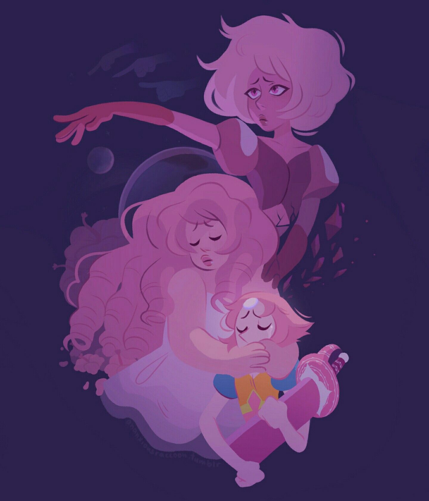 Pink diamond, pearl, and rose. Steven universe gem, Steven universe wallpaper, Steven universe comic