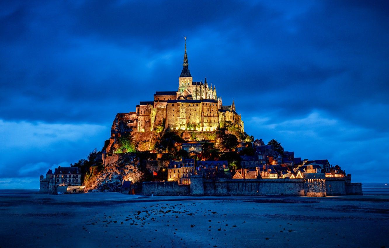 Wallpaper Castle, France, Mountain, Fortress, France, Normandy, Normandy, Mont Saint Michel, Mont Saint Michel Image For Desktop, Section город