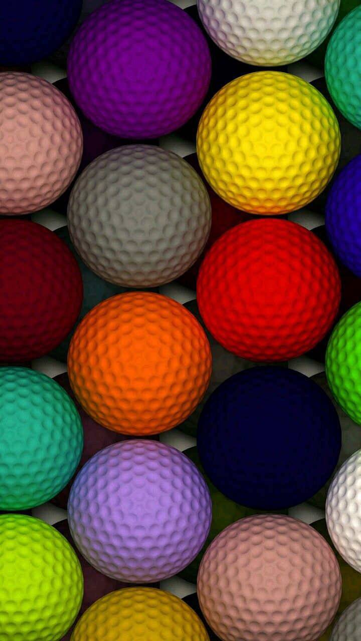 Rainbow of Golf Balls!!. Phone wallpaper image, Cool wallpaper for phones, Bubbles wallpaper