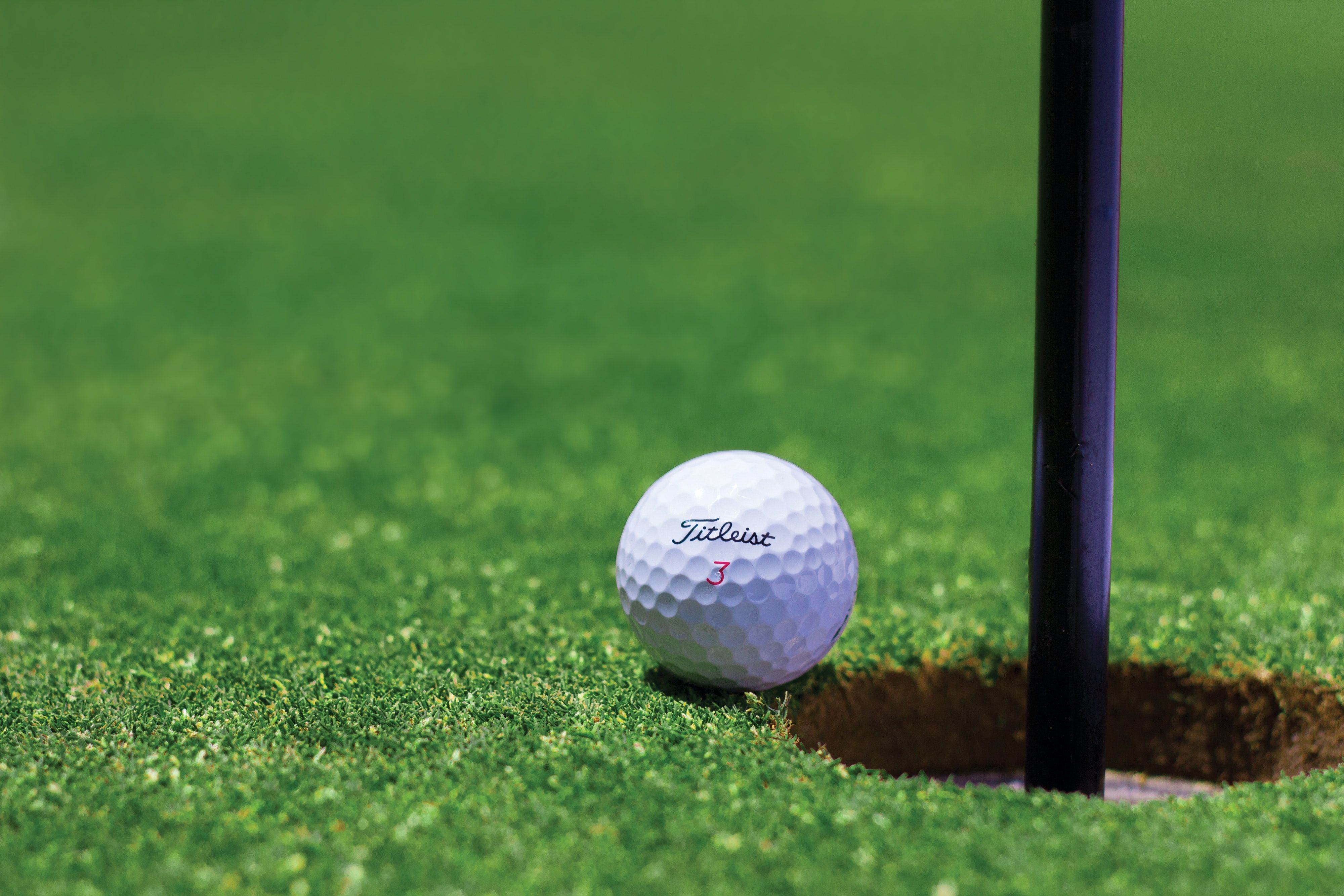Titrist Golf Ball Near Golf Hole · Free