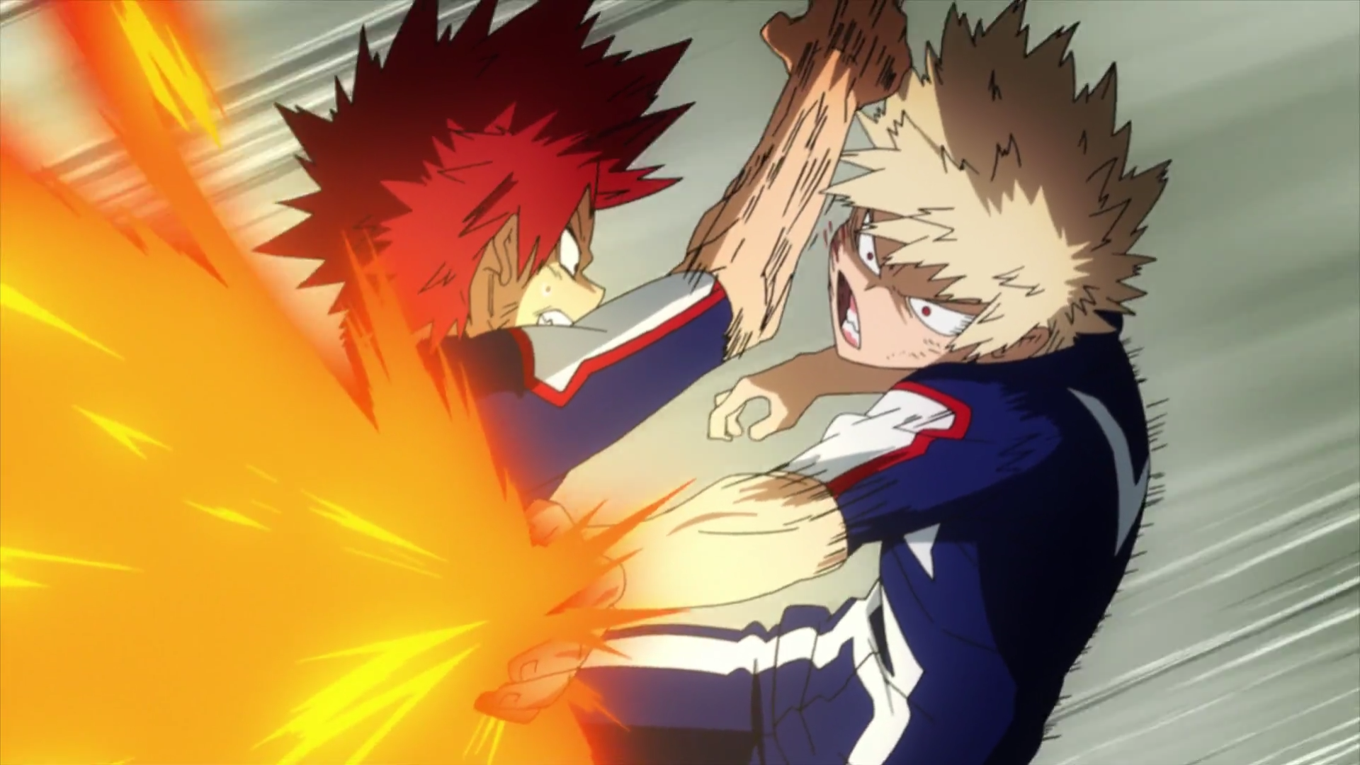 Katsuki Bakugo vs. Eijiro Kirishima. My Hero Academia