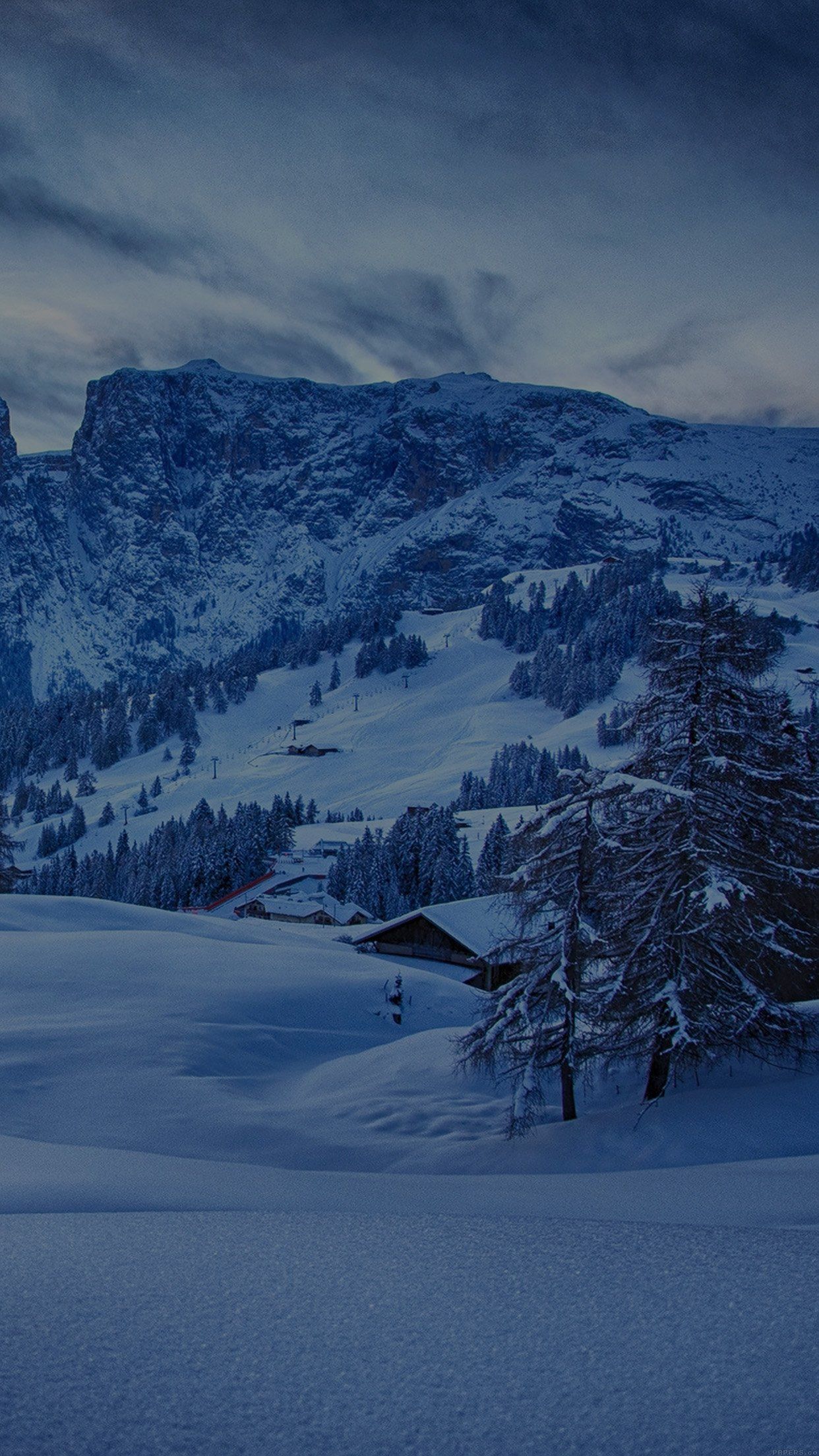Mountain Blue Snow Winter Nature Ski Dark Android Wallpaper Wallpaper Android Winter Wallpaper & Background Download