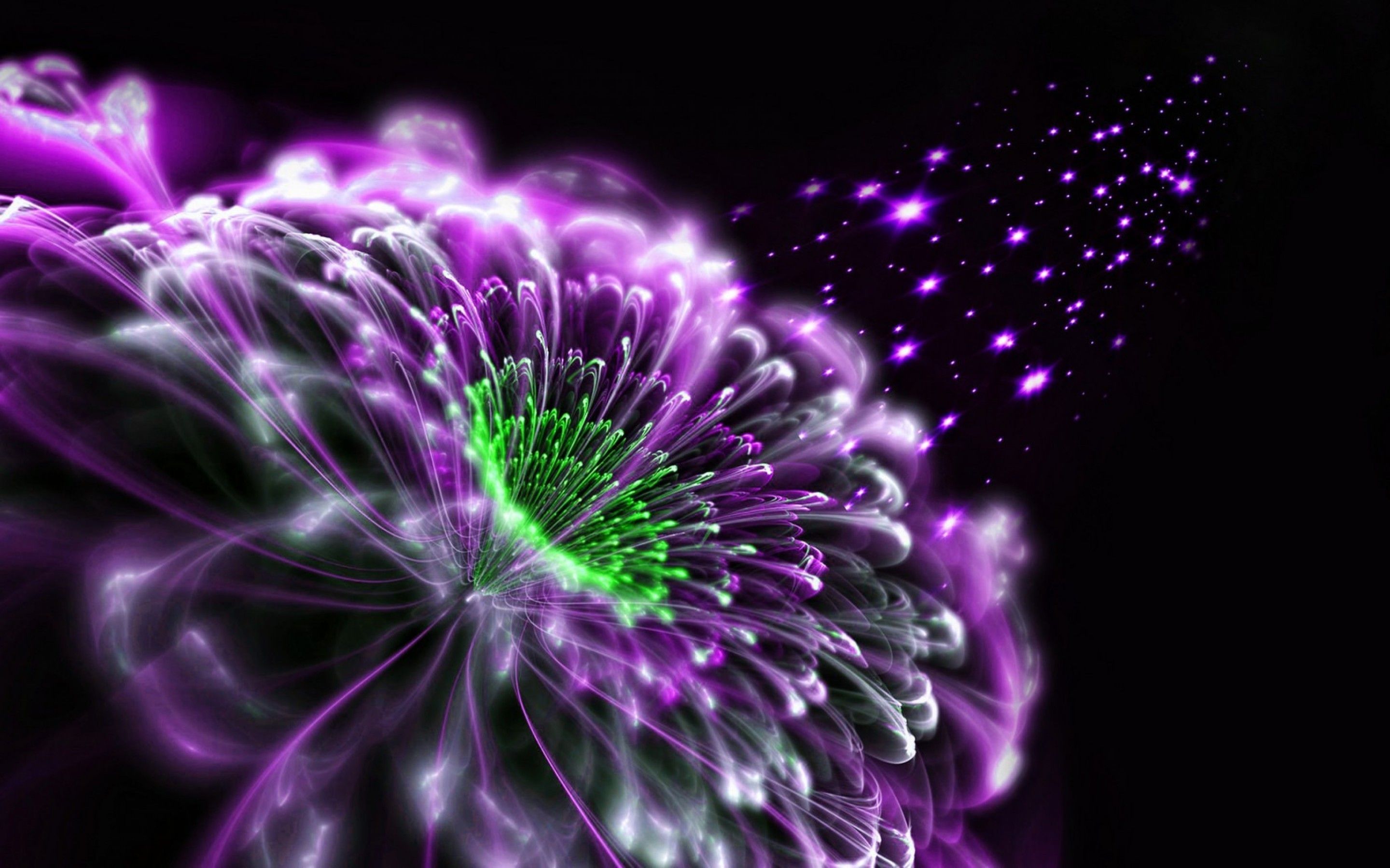 Abstract Purple Flower 3D Wallpaper HD Background