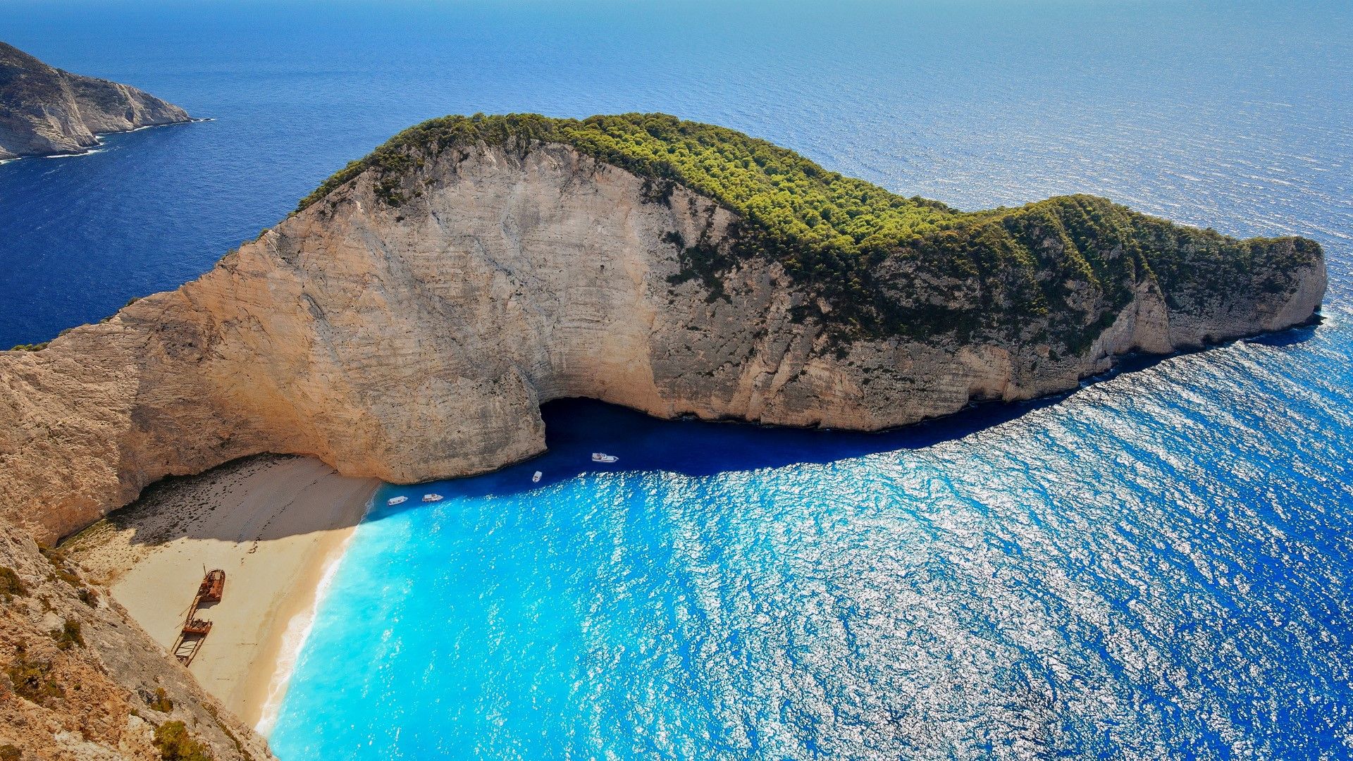 Smugglers Cove and Navagio (Shipwreck) beach, Zakynthos, Greece. Windows 10 Spotlight Image