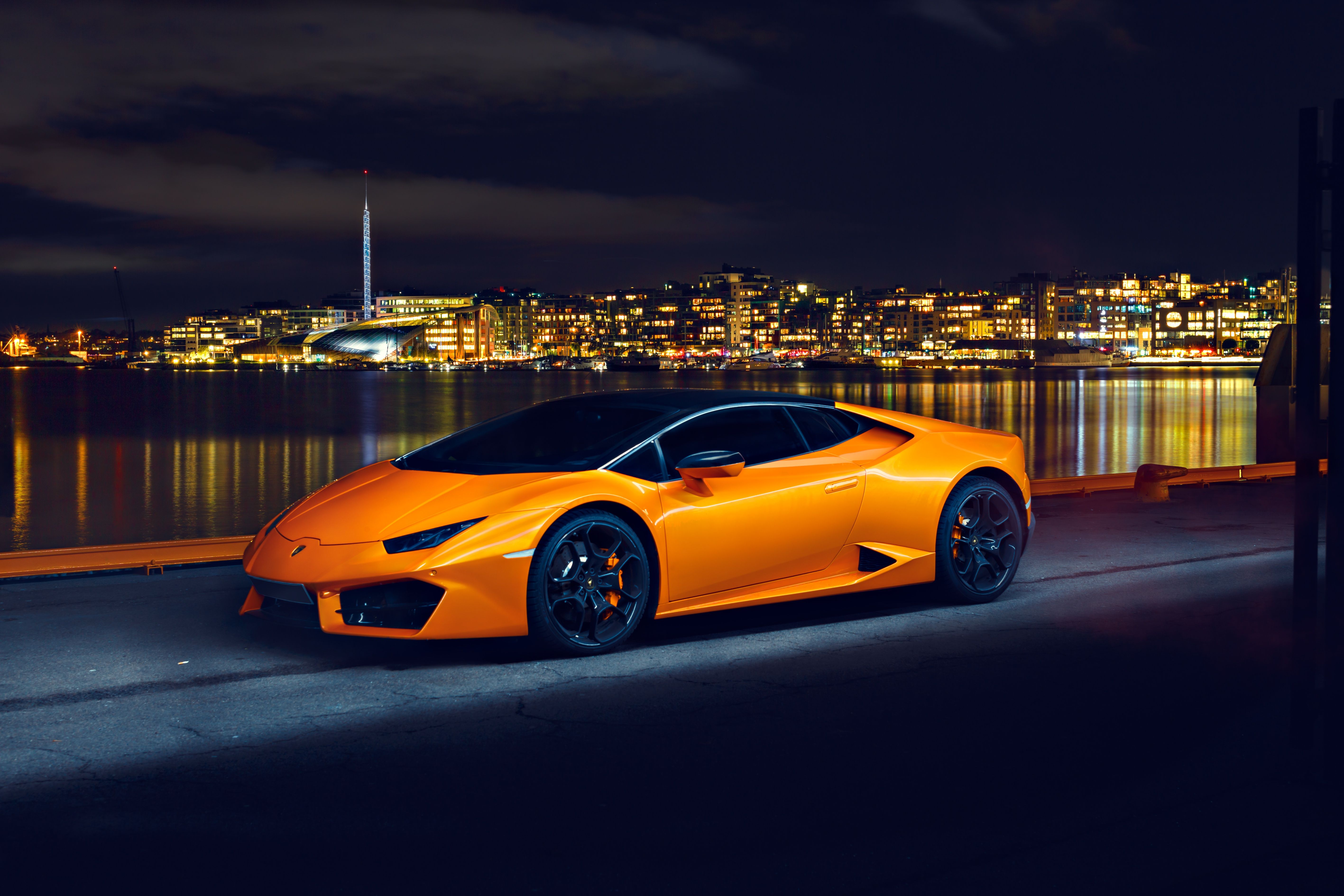 Wallpaper: Car, Lamborghini, Lamborghini Huracan, Orange Car