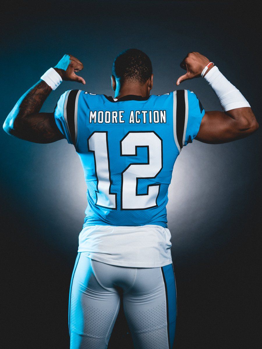 Download Football Athlete DJ Moore Carolina Panthers White 12 Wallpaper