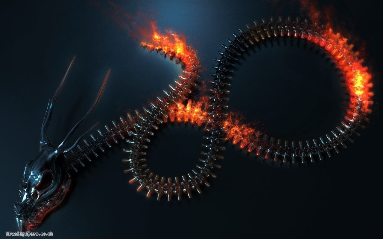 glowing red metal SNAKE Computer Wallpaper, Desktop Background