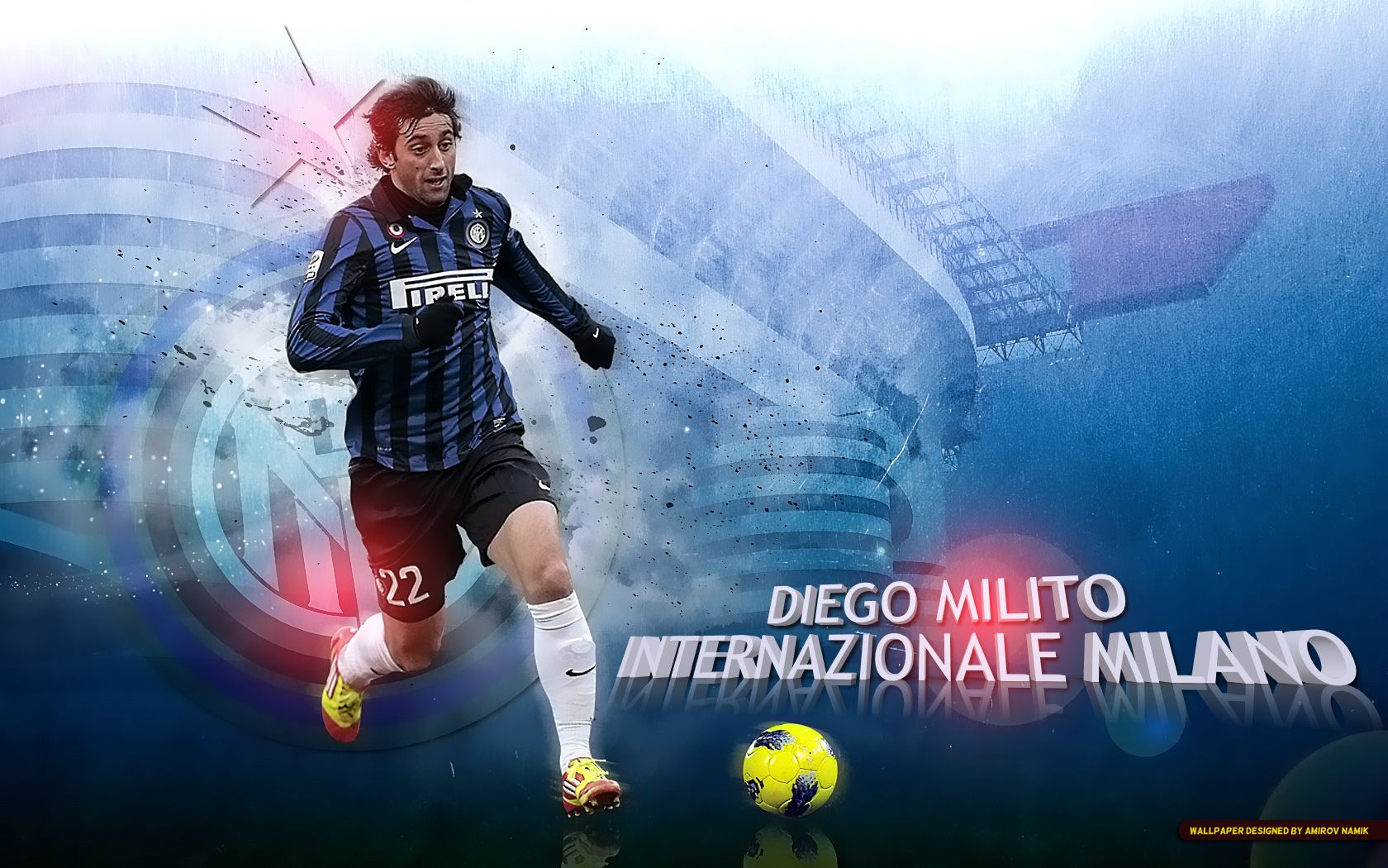 Diego Milito Up A Soccer Ball HD Wallpaper