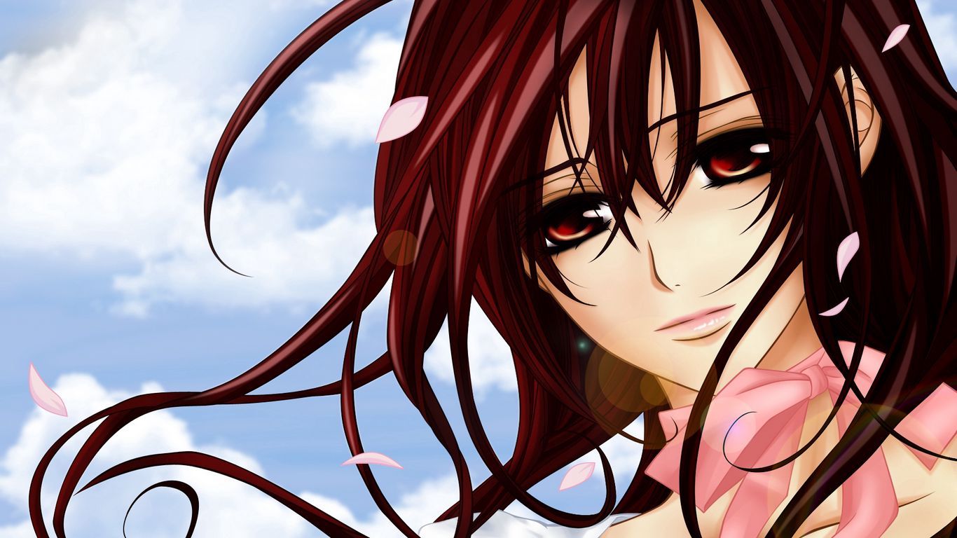 Download wallpaper 1366x768 minitokyo, vampire, knight, anime, girl, brunette tablet, laptop HD background