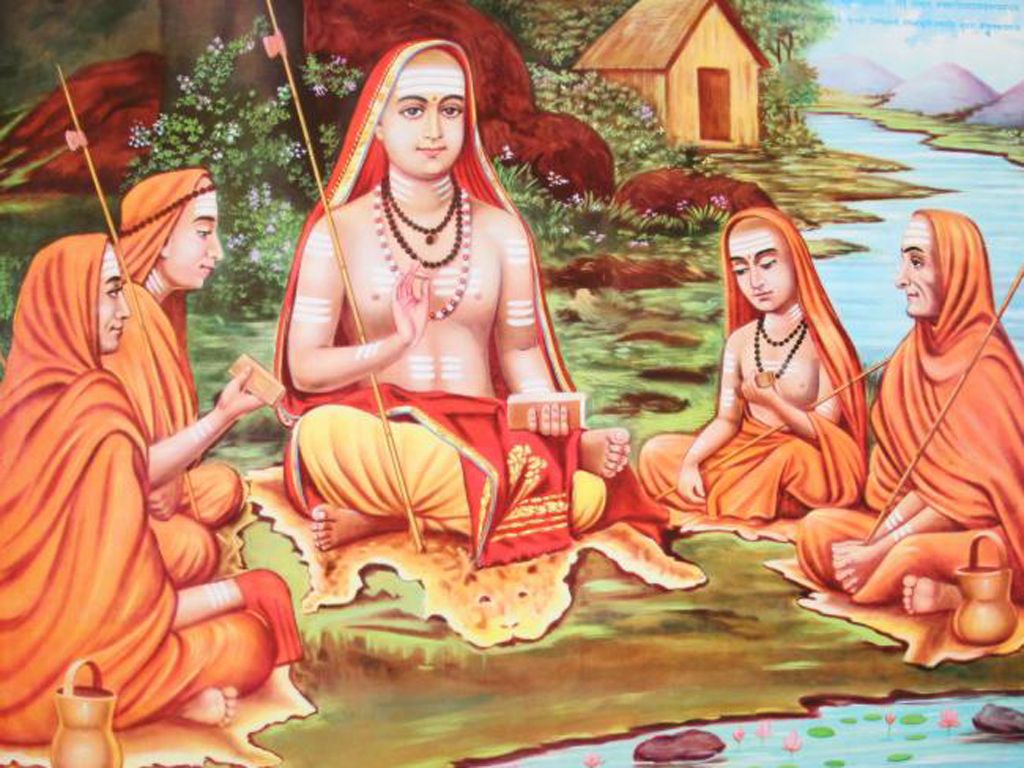 Adi Shankaracharya with His Disciples -PC wallpaper Clippub.com