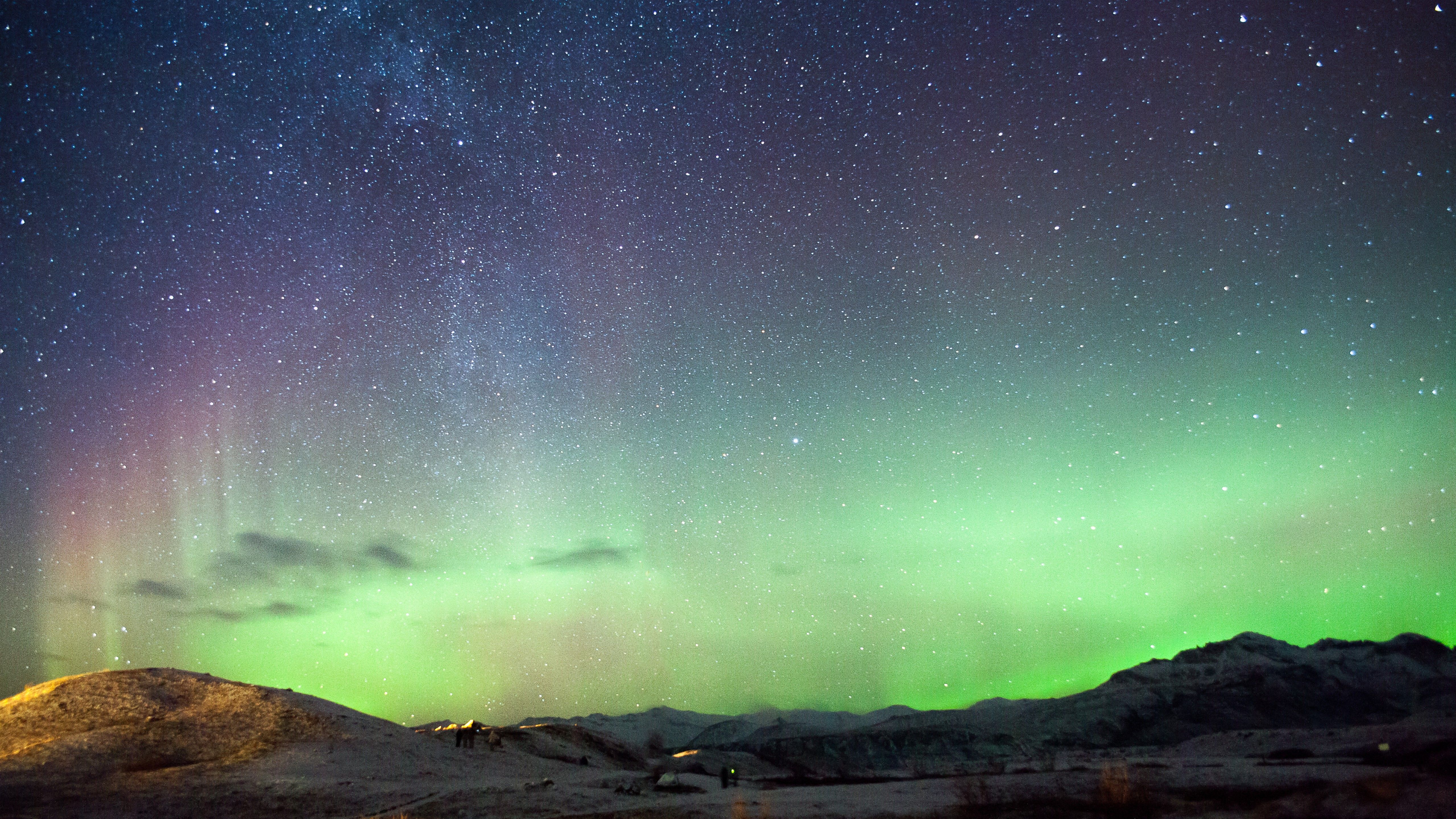 Wallpaper Iceland, 5k, 4k wallpaper, northern lights, mountains, night, stars, Nature