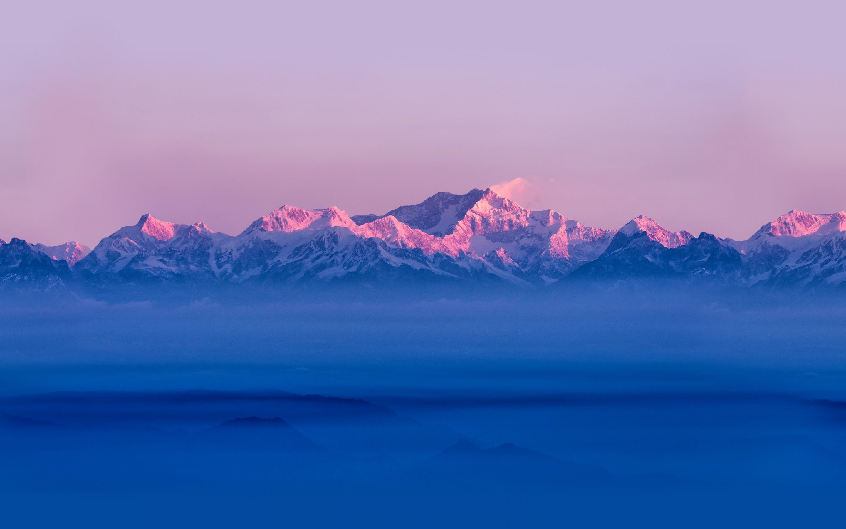 Himalayas 4K Wallpaper, Mountain range, Sunrise, Winter, Above clouds, Mountains, Stock, Nature,
