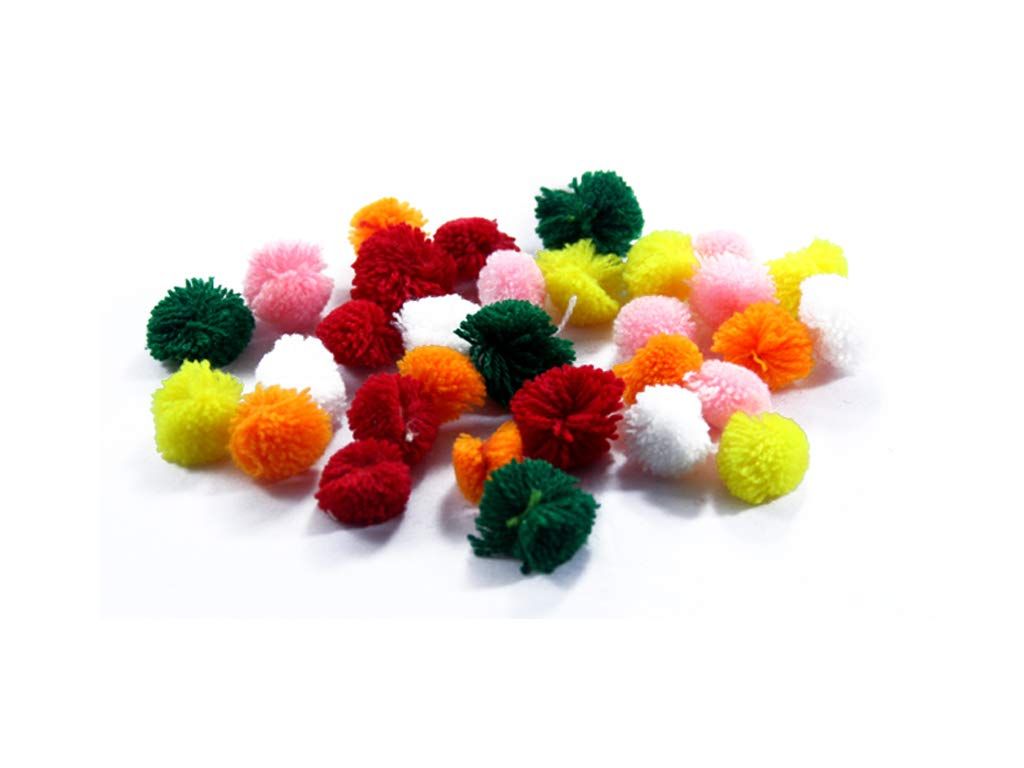 The Design Cart White Pack of Standard Wool Pom Poms for Crafts and Decoration Purposes, 15 MM (Pack of 100 Pieces): Amazon.in: Home & Kitchen