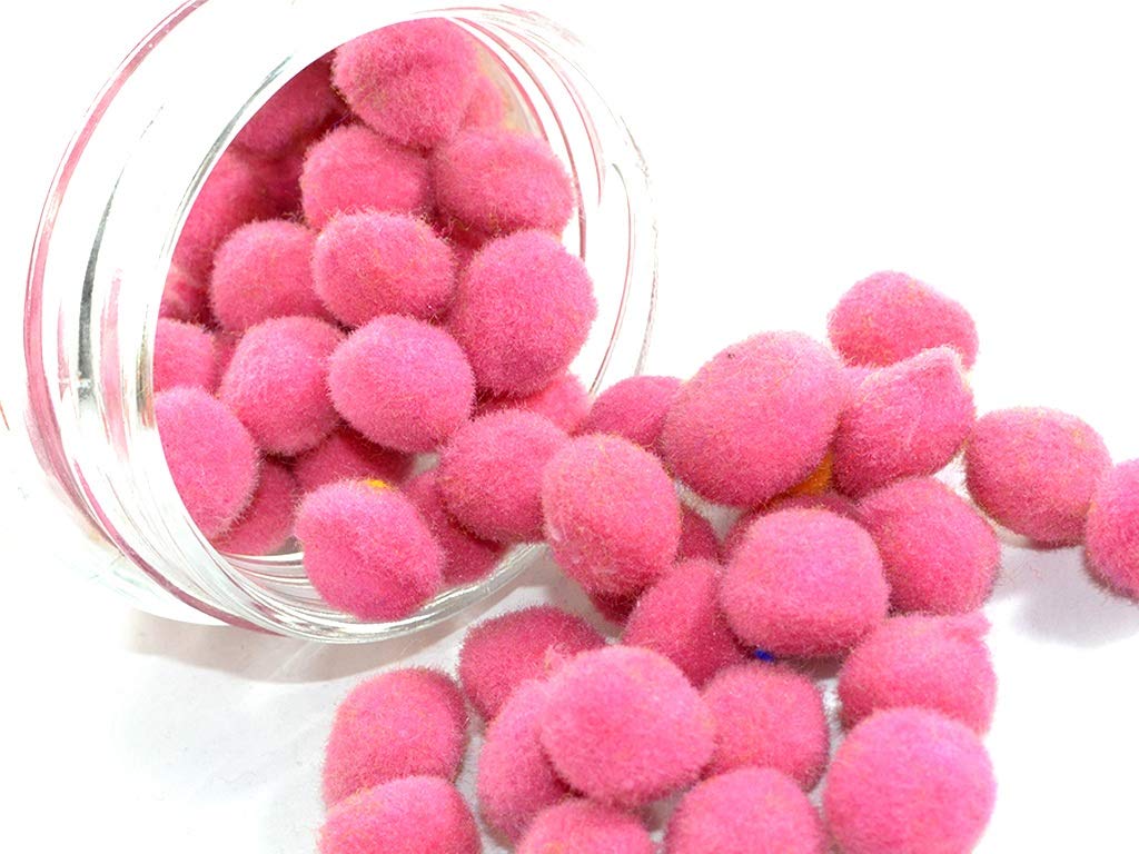 The Design Cart 10 MM Pink Wool Pom Poms for Art, Craft and Party Decoration (50 Pieces): Amazon.in: Home & Kitchen