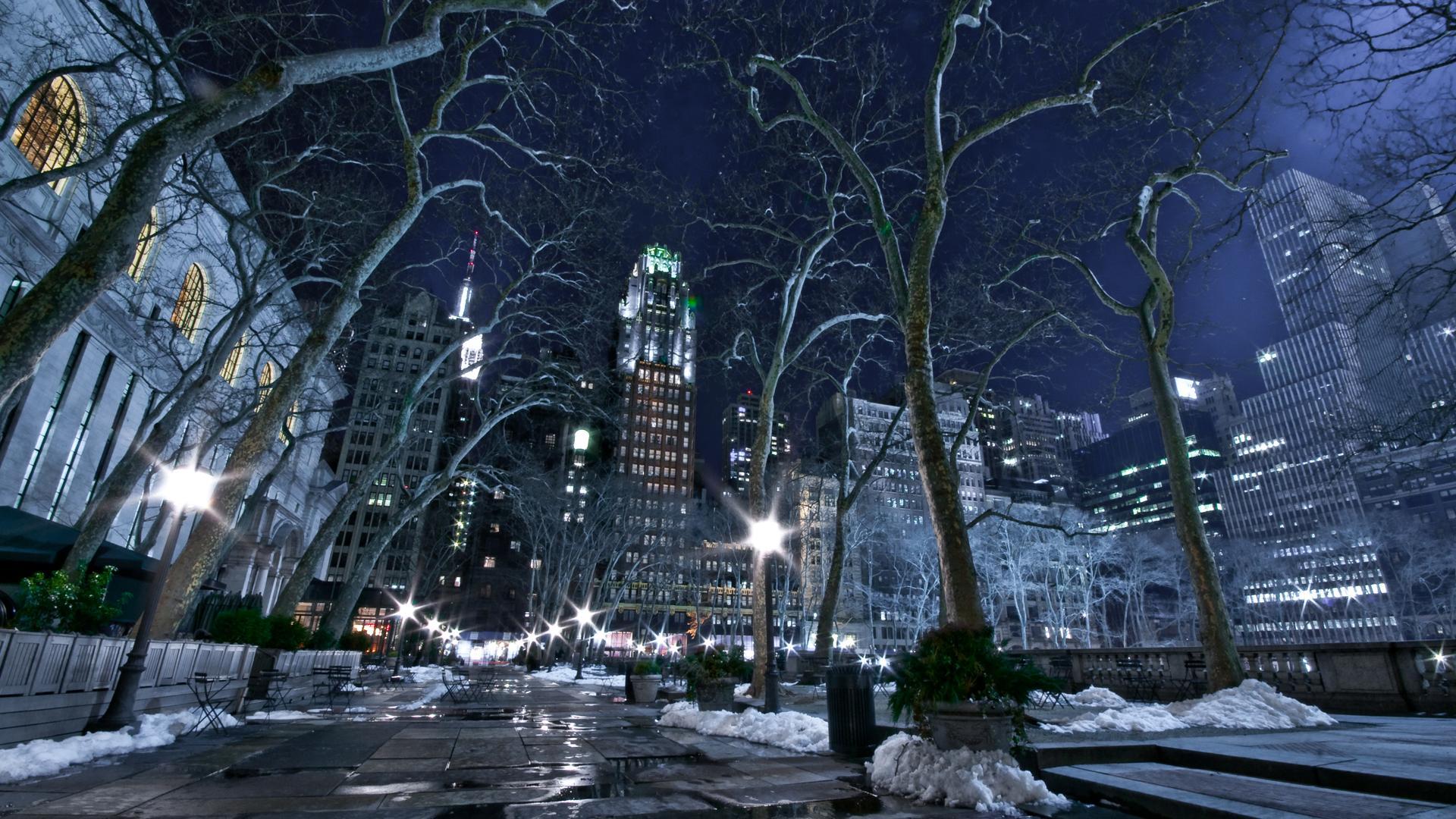 Download 1920x1080 New York City On A Winter Night wallpaper