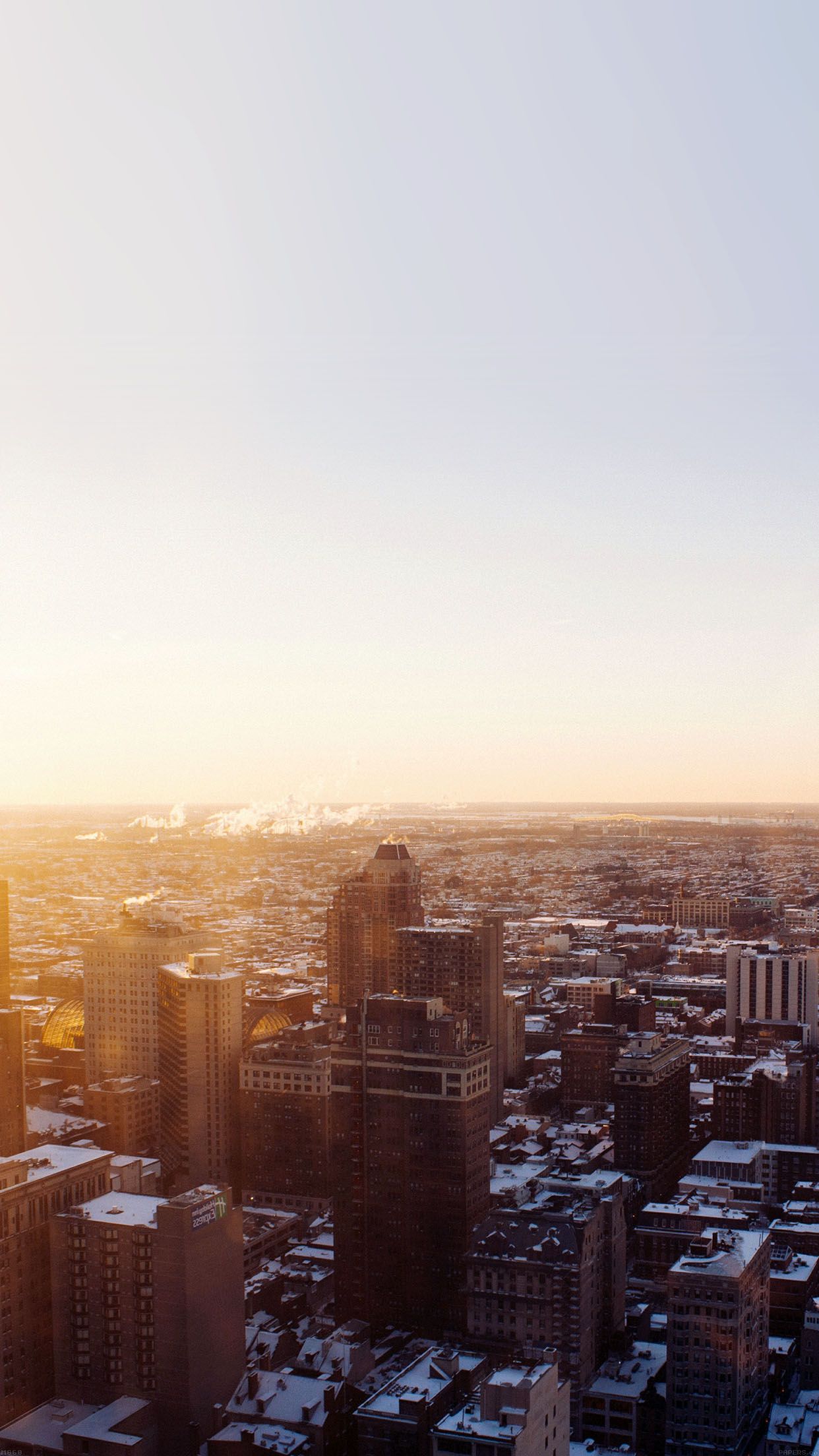 Urban Sunrise Winter City Skyview