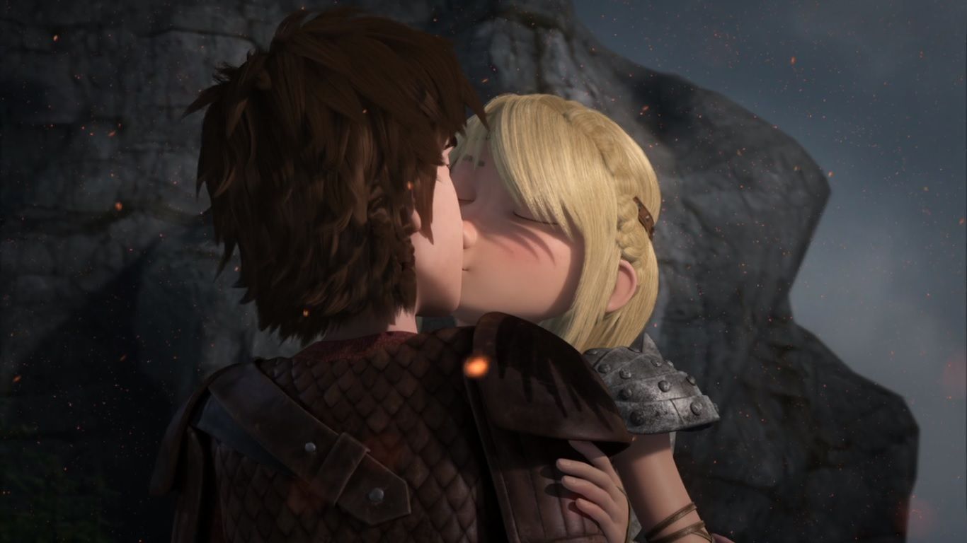 how to train your dragon 2 hiccup and astrid kiss gif