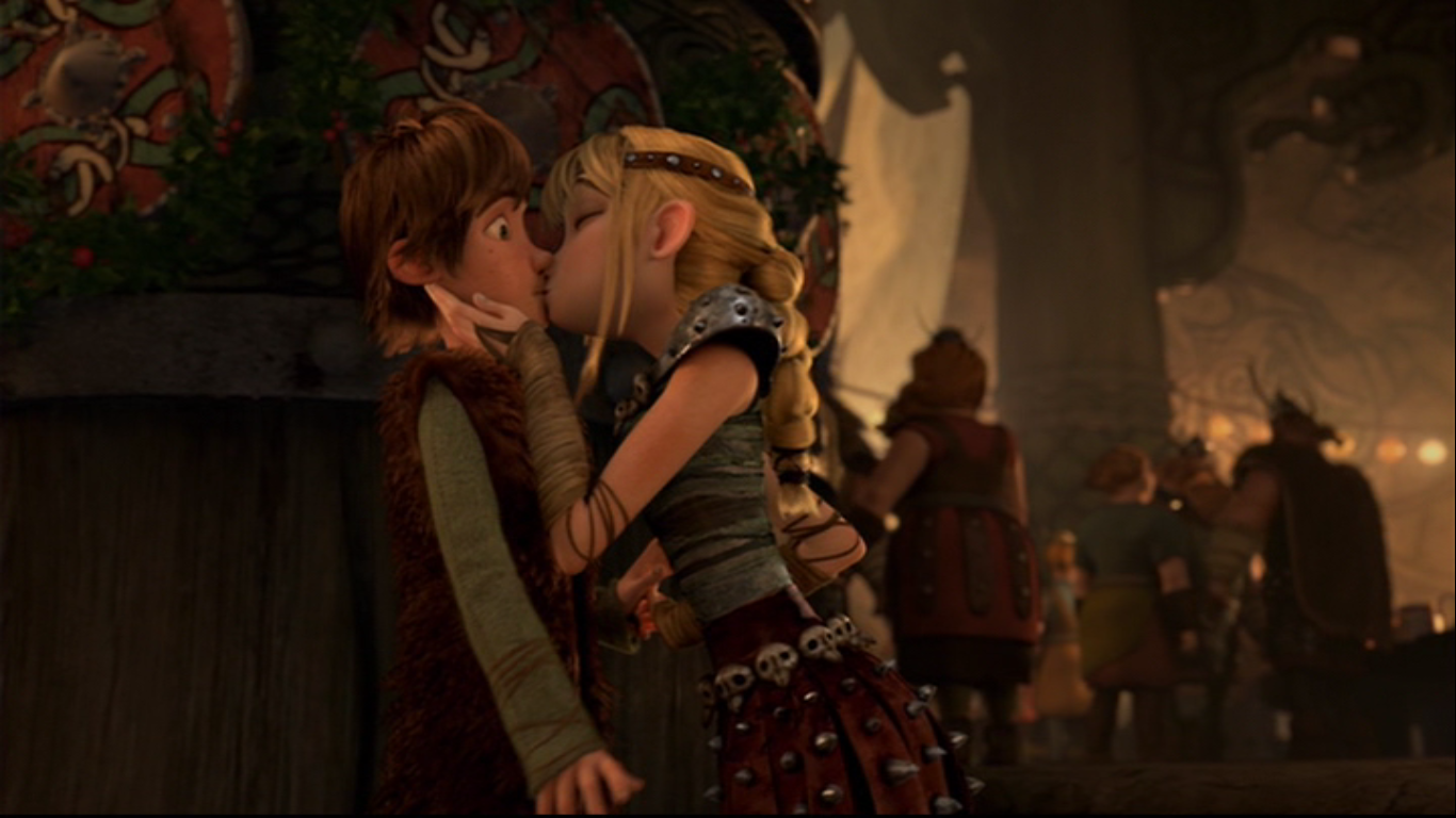 Snogeltog kiss HTTYD Gift of the Night Fury. How train your dragon, How to train your dragon, Hiccstrid