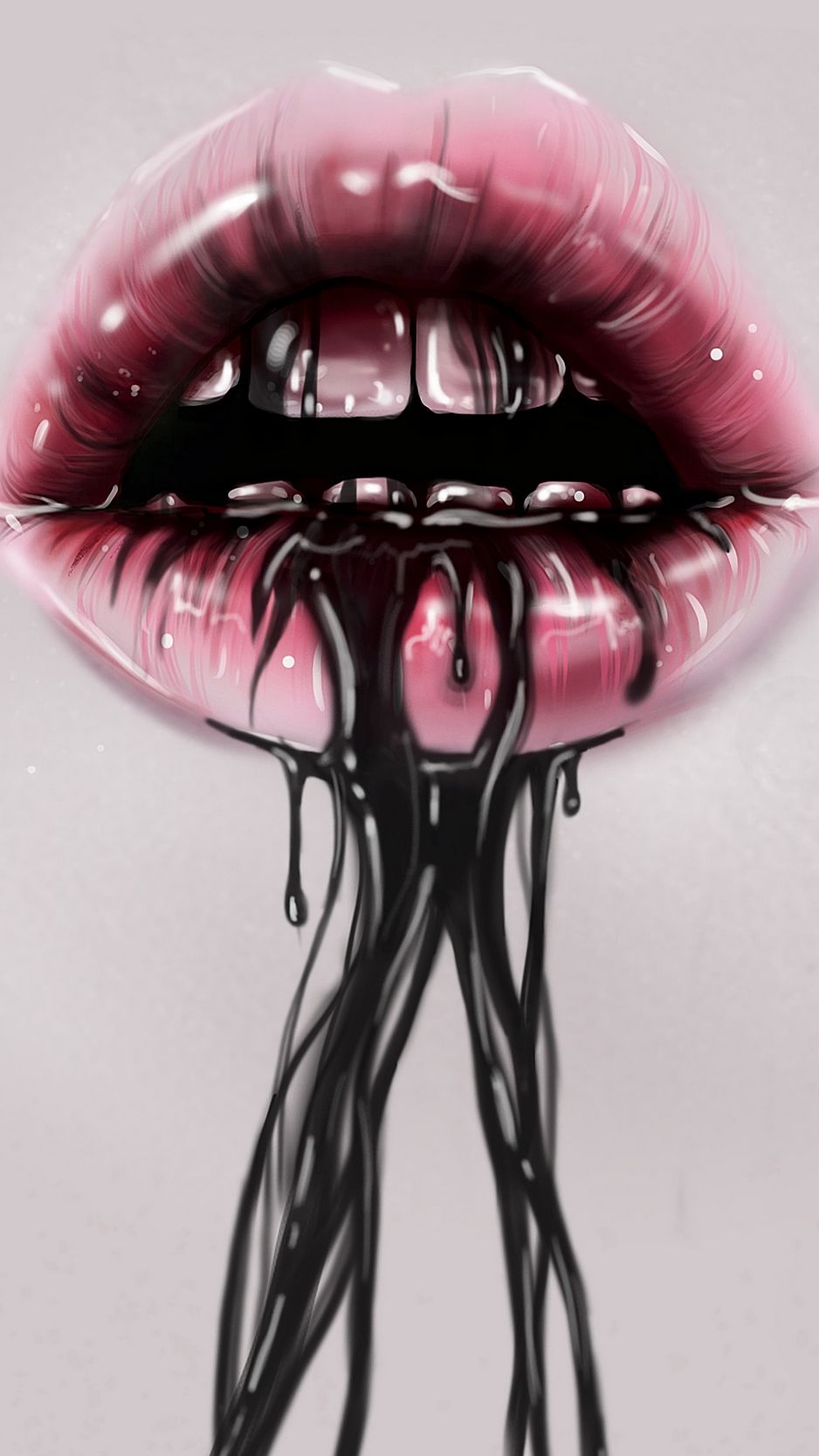 Wallpaper Lips, Paint, Liquid, Dark .teahub.io