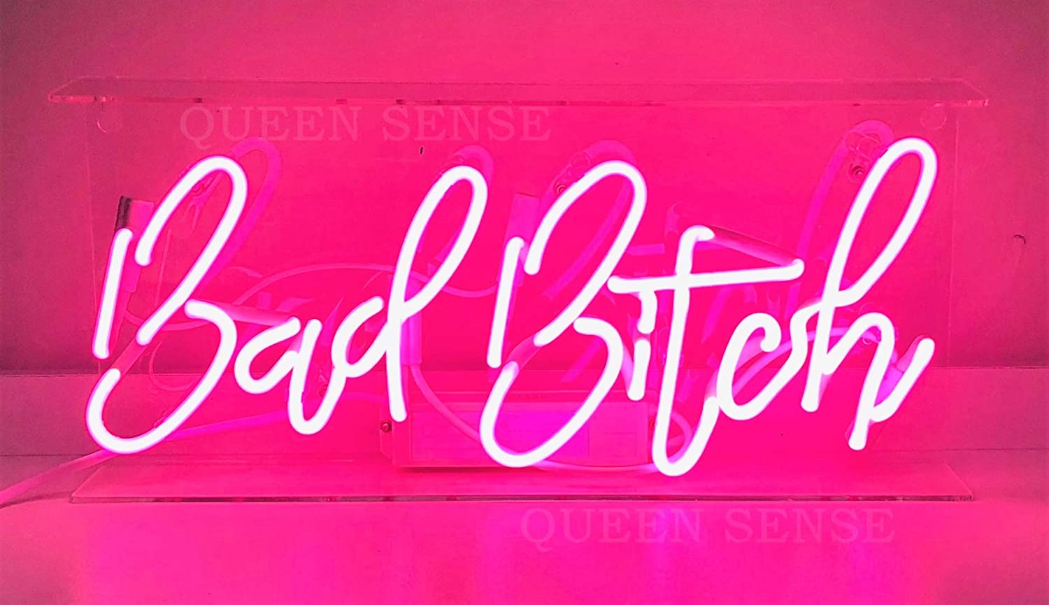 Queen Sense 14 Bad Bitch Neon Sign Light Decorated Acrylic Panel Handmade Beer Bar Pub Man Cave Lamp UT198: Amazon.ca: Home & Kitchen
