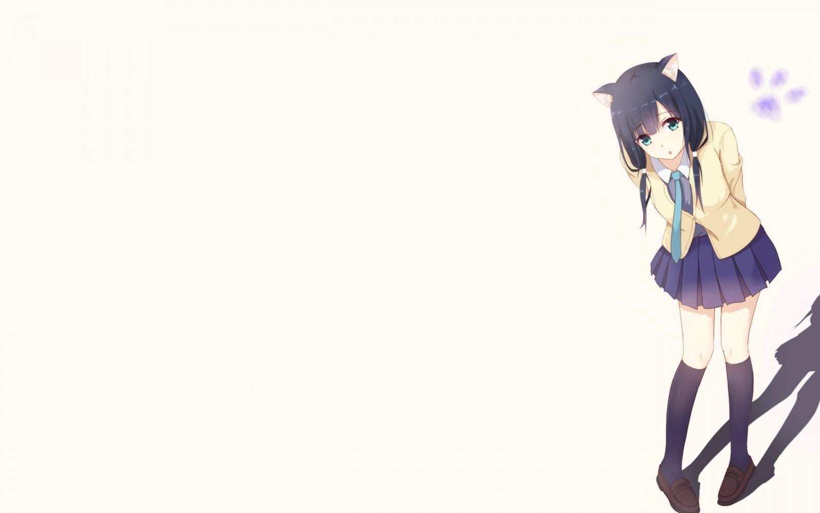 #anime girls, #Shirobako, #nekomimi, #simple background, #anime, #Yasuhara Ema, wallpaper