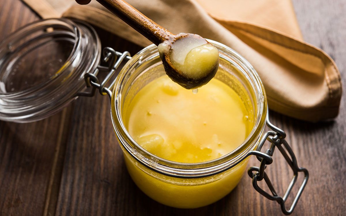 Shuddha Desi Ghee or Clarified Butter Stock Photo - Image of butter,  cooking: 104385640