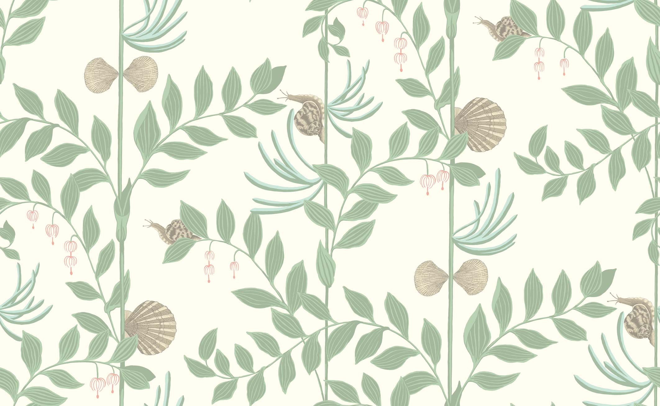 Sage Green Flowers Wallpaper
