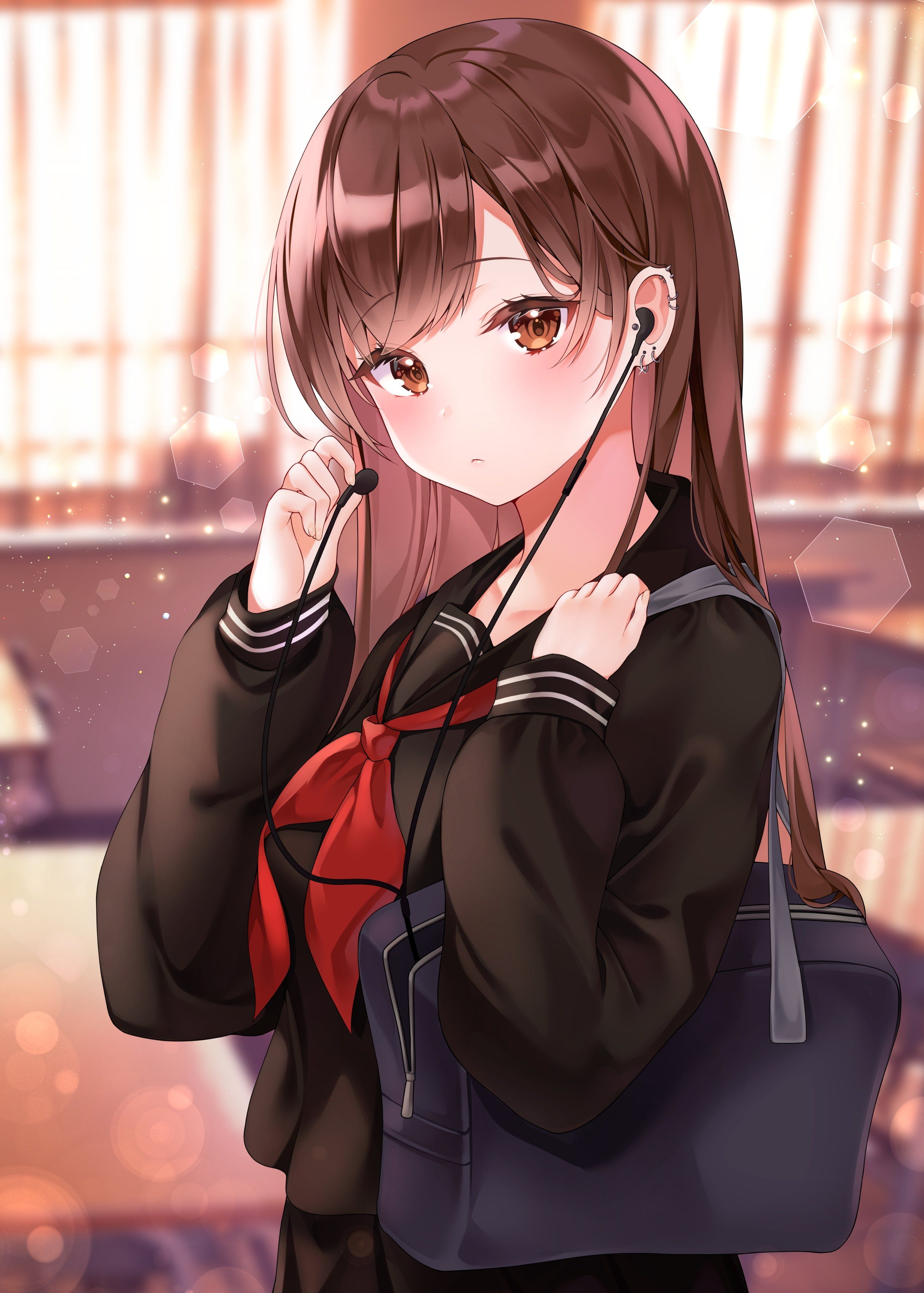hot sexy cute pretty anime girl school