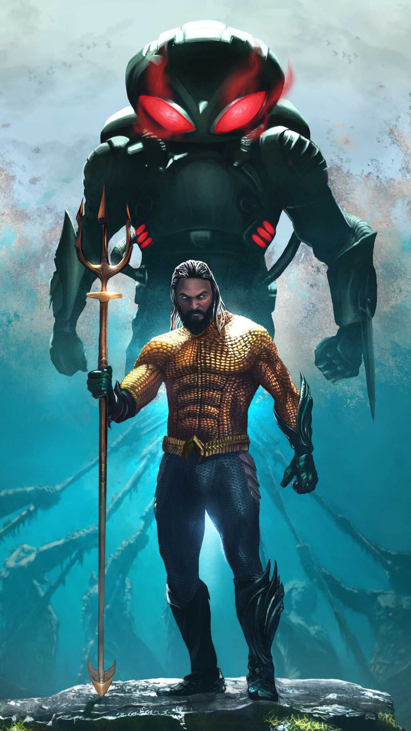 Aquaman And Black Manta iPhone Wallpaper HD Superhero Wallpaper 4k