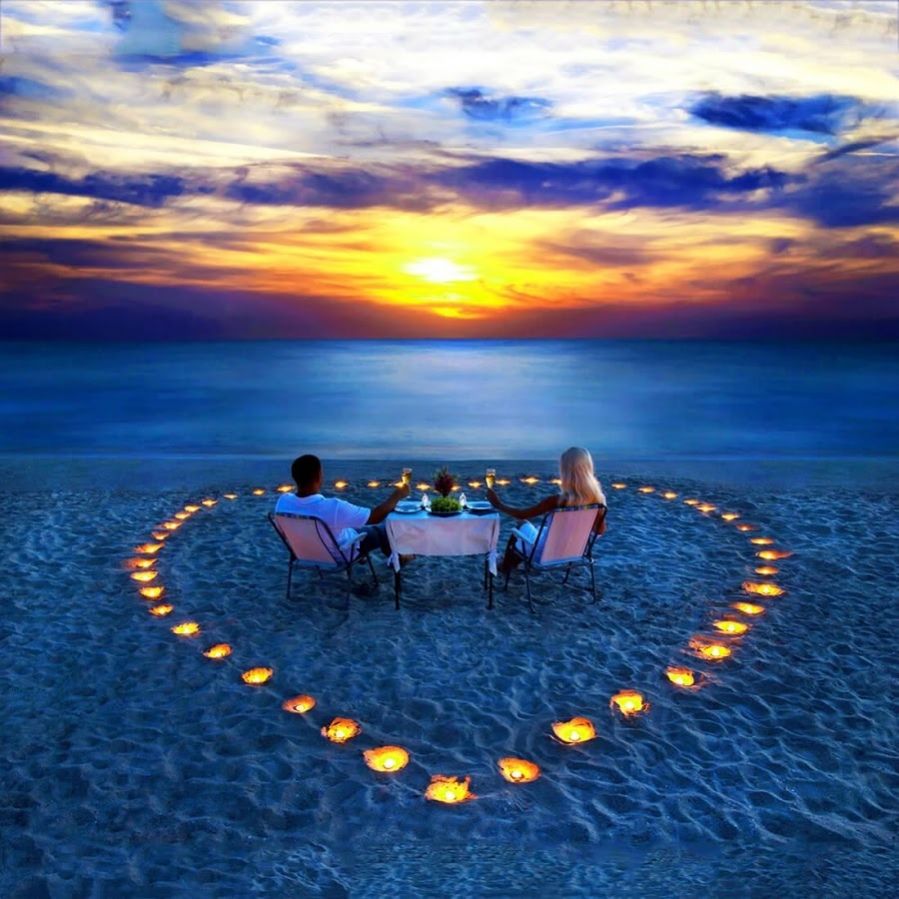 Romantic Dinner On The Beach HD Wallpaper