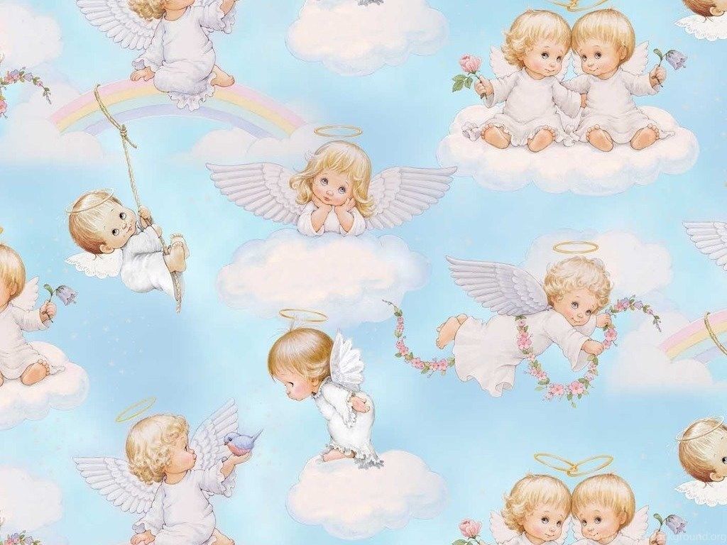 blue baby angels background