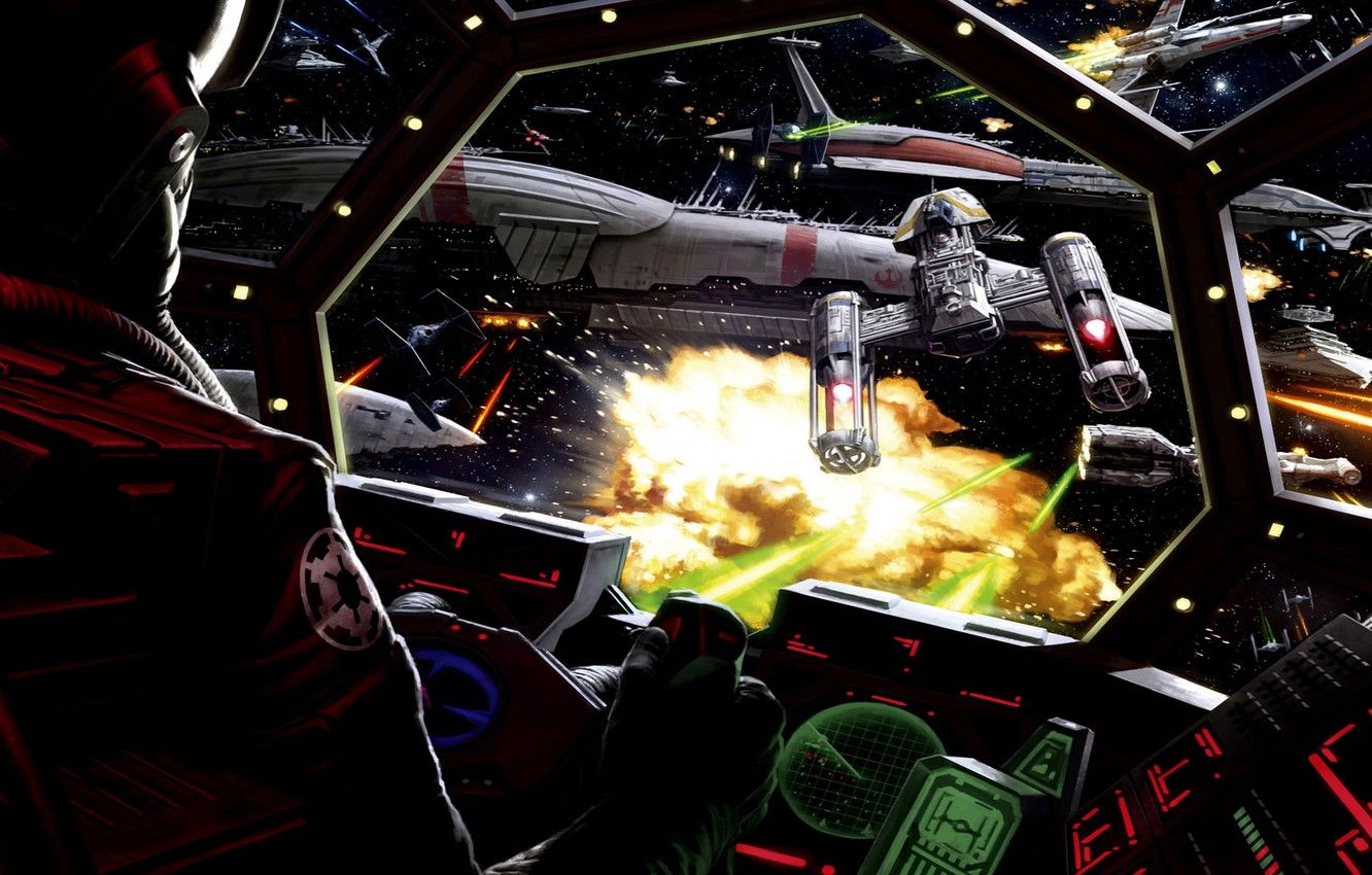 Wallpaper Star Wars, Art, Cockpit, Battle, TIE fighter image for desktop, section фантастика