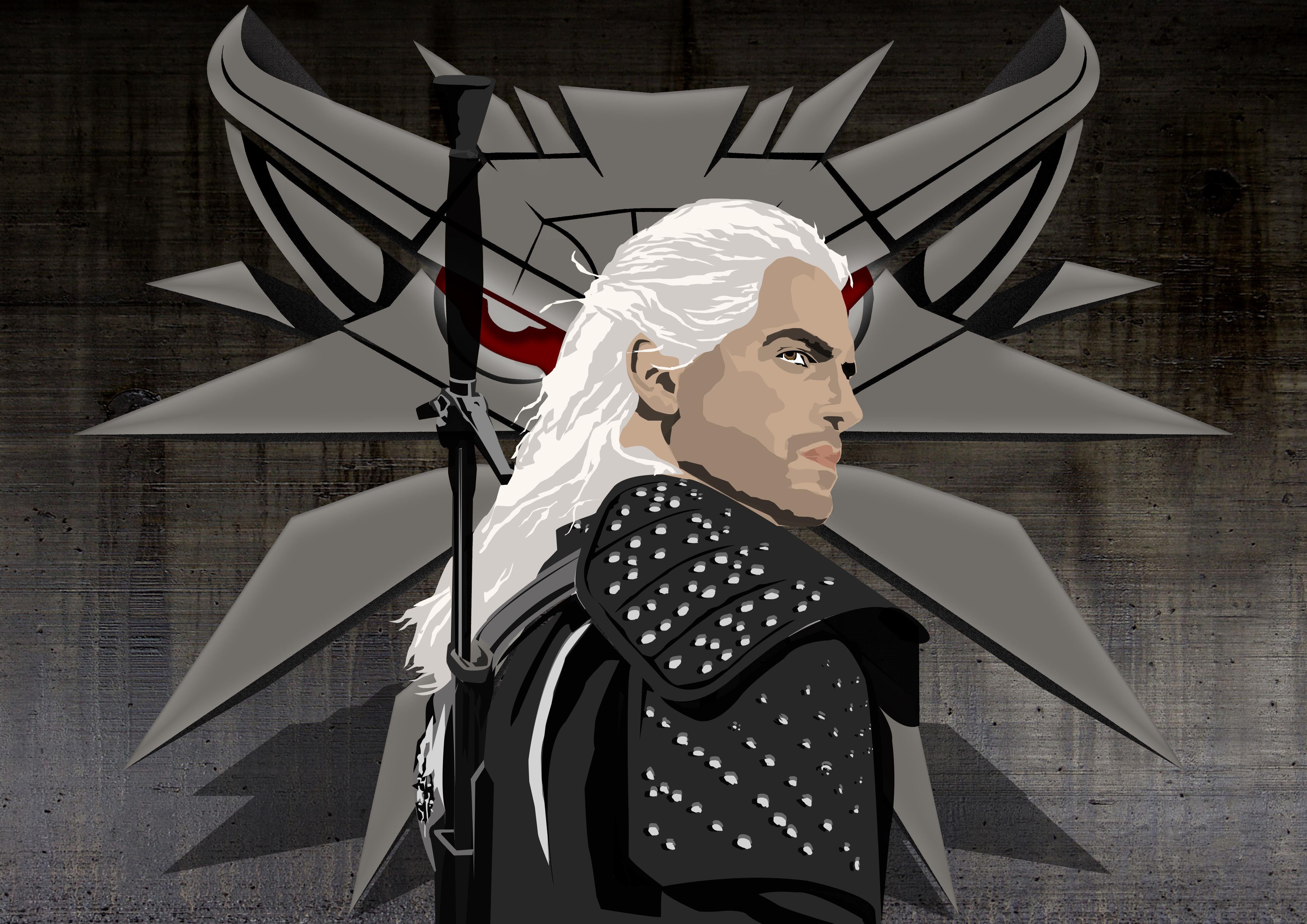 A wallpaper of Henry Cavill as Geralt that my GF made for me. Hmm