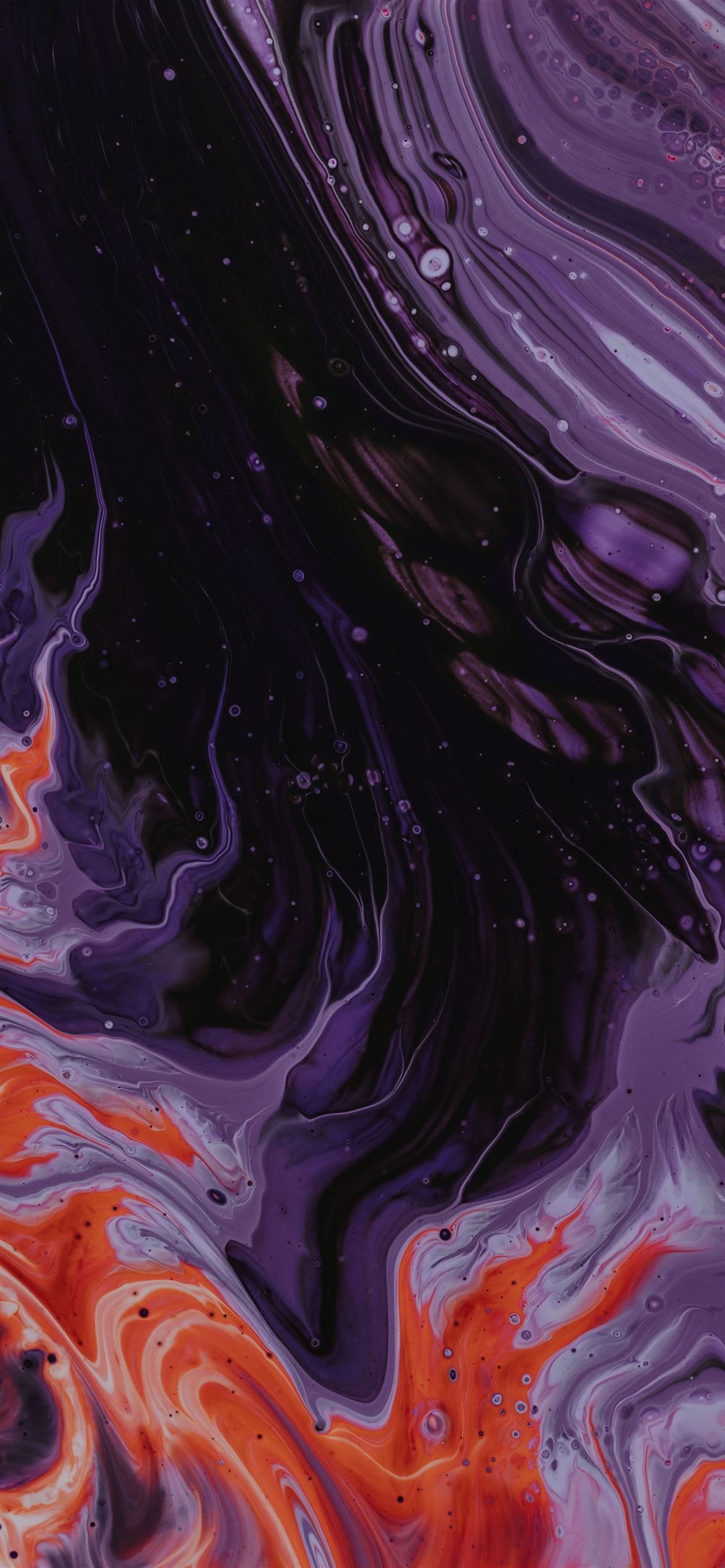 purple black and orange abstract paintin iPhone 12 Wallpaper Free Download
