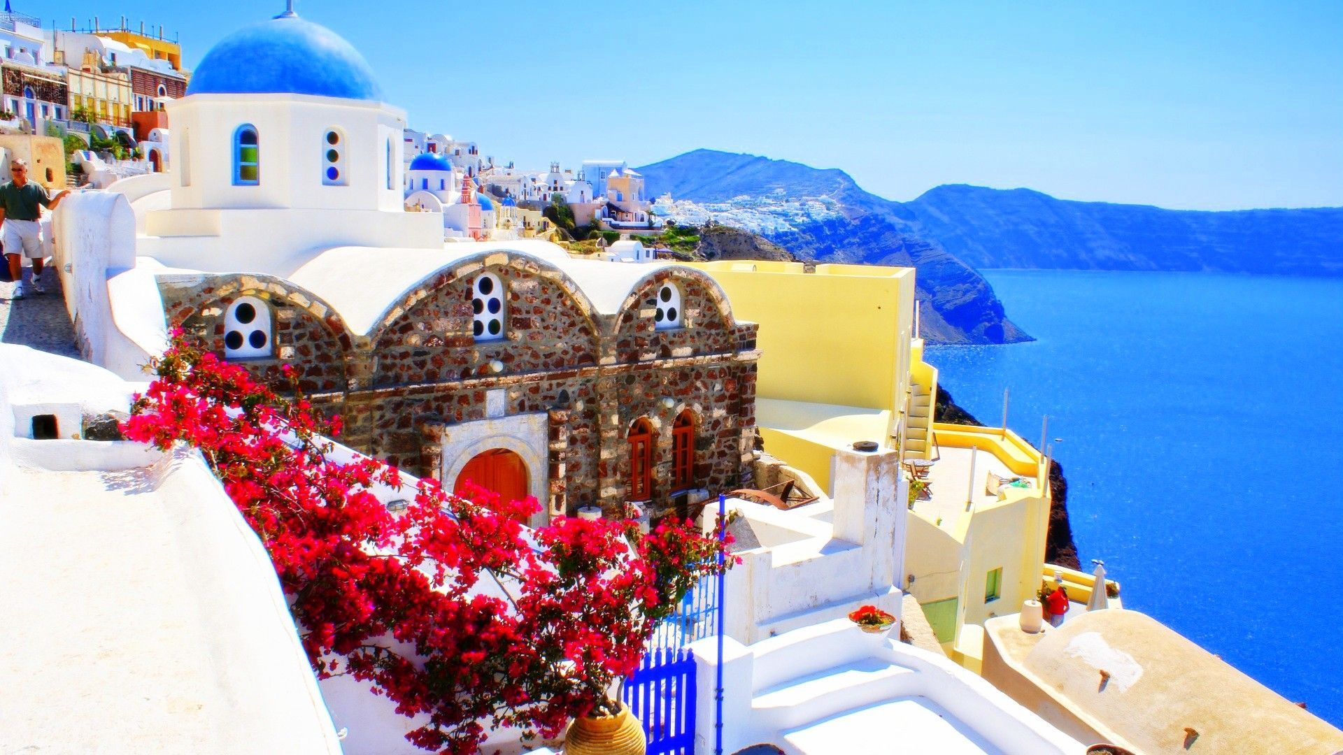 Greece Desktop Wallpaper Wallpaper. Greece wallpaper, Santorini travel guide, Santorini travel